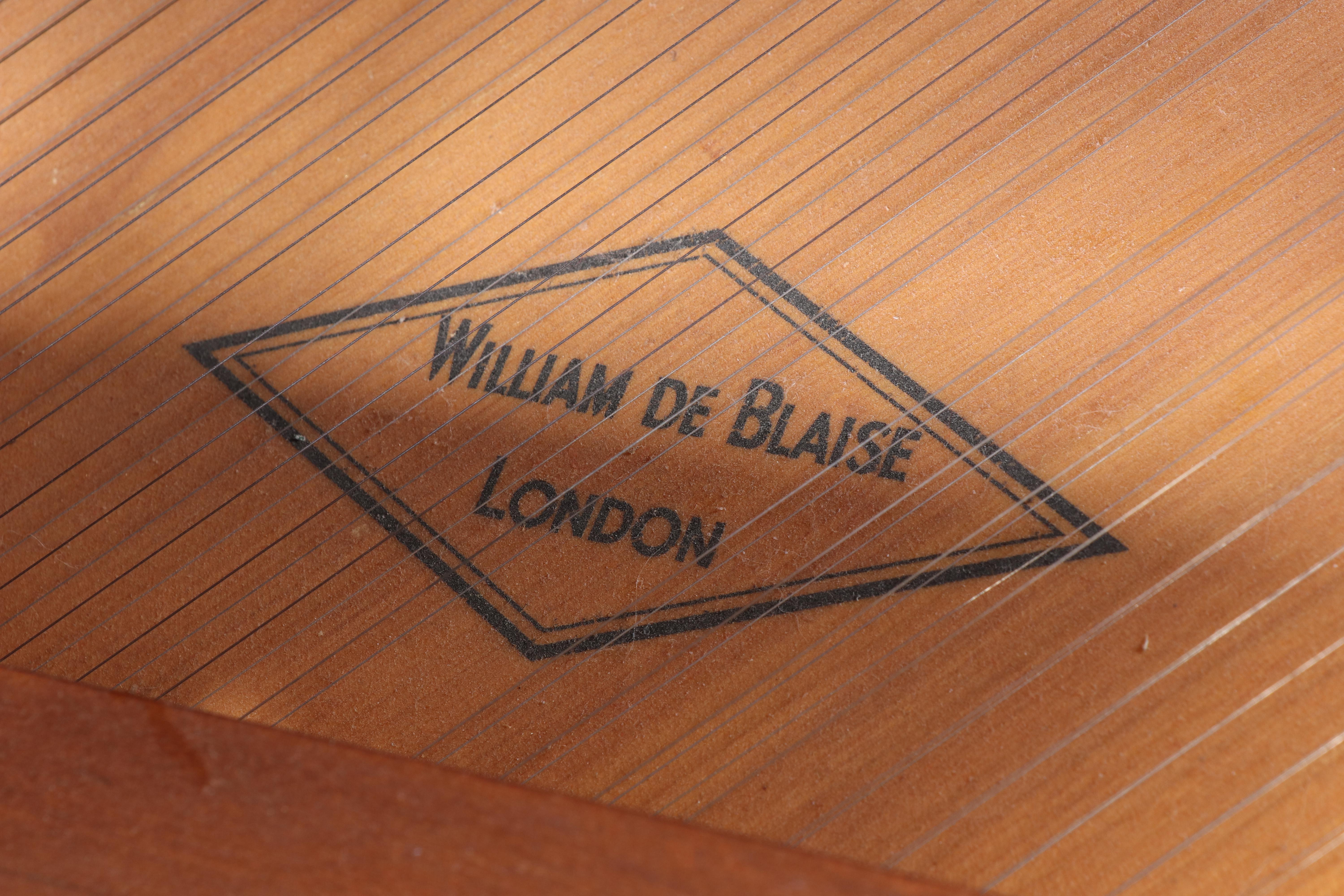 William de Blais Walnut Harpsichord, 20th Century