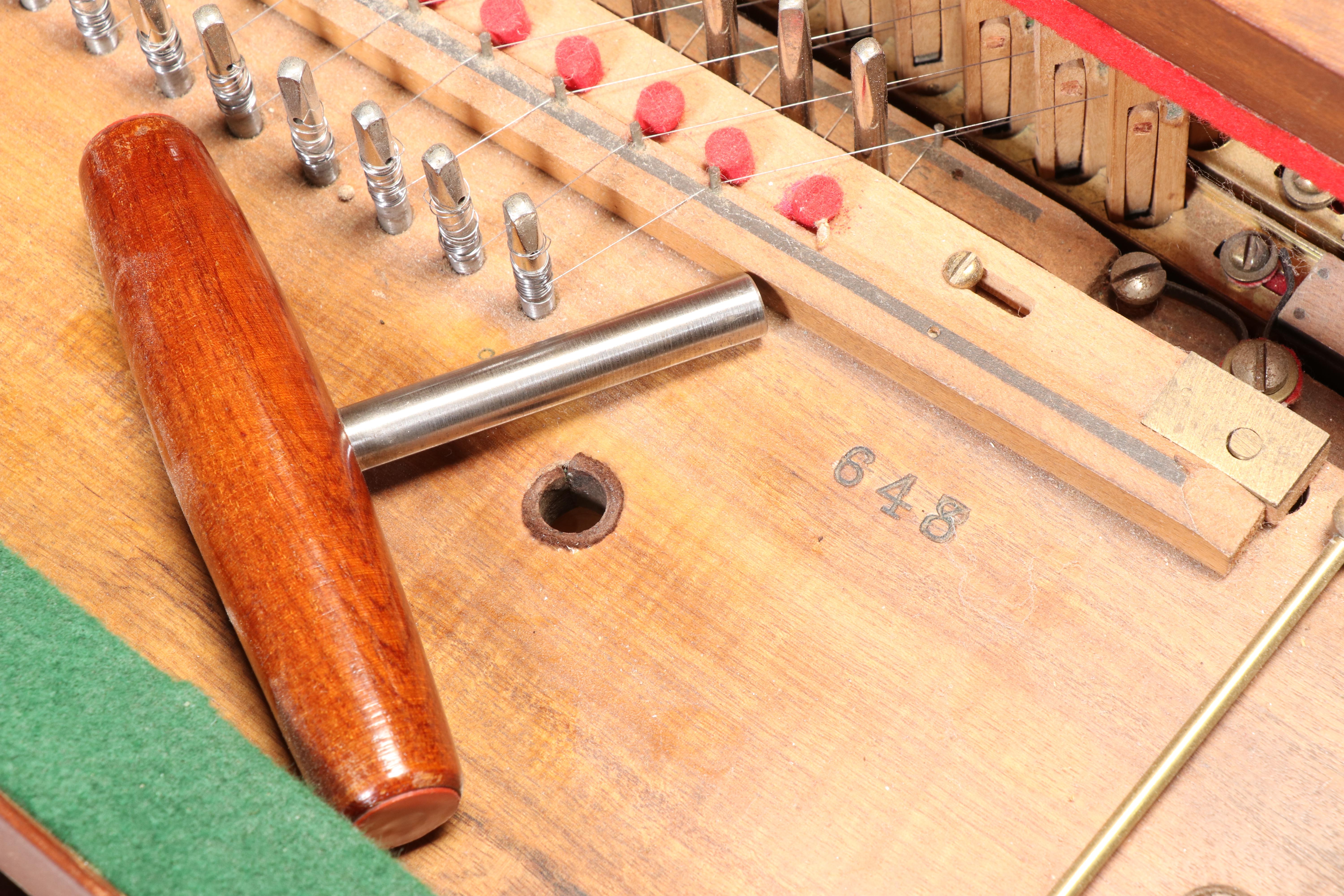 William de Blais Walnut Harpsichord, 20th Century