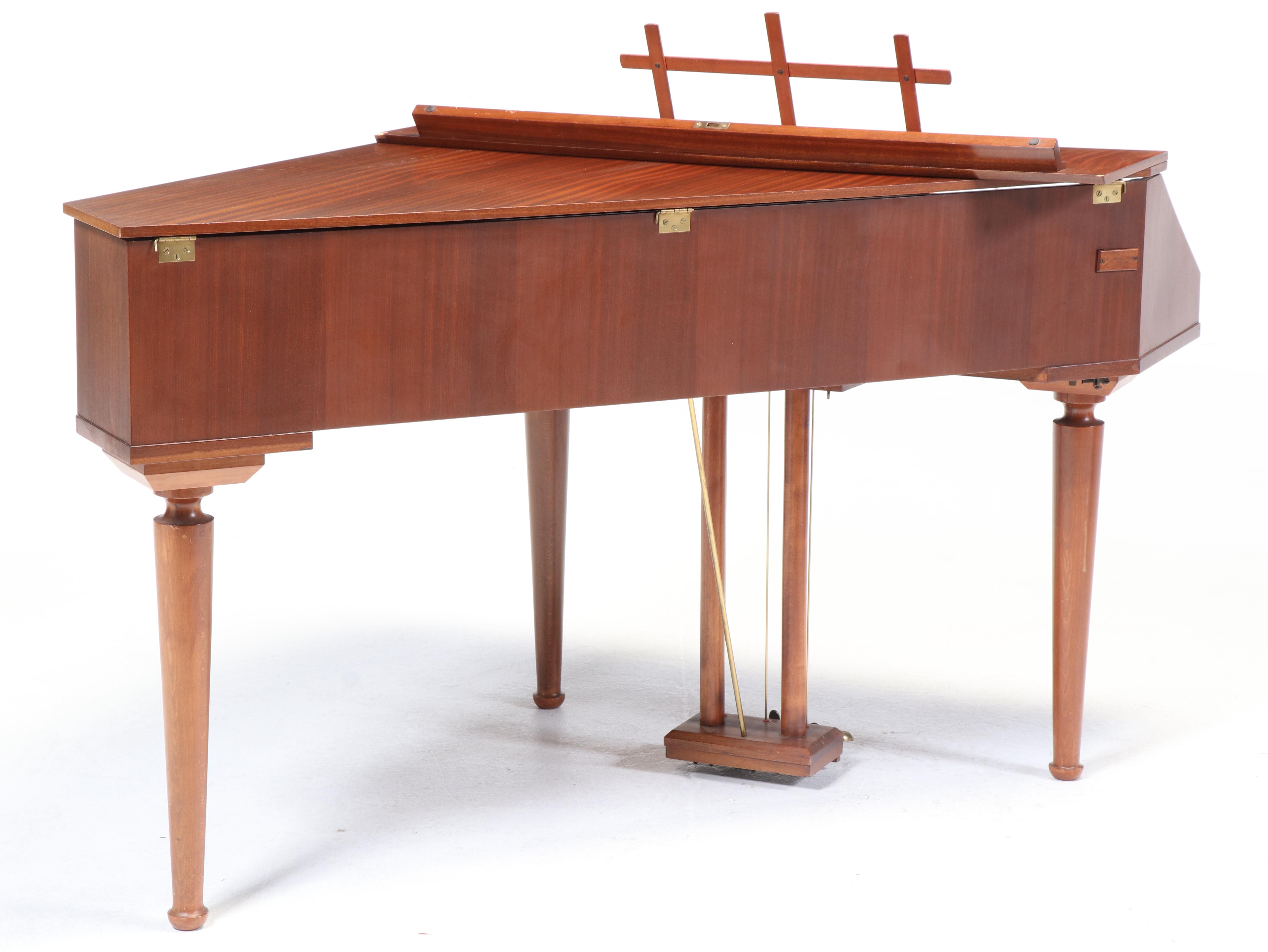 William de Blais Walnut Harpsichord, 20th Century