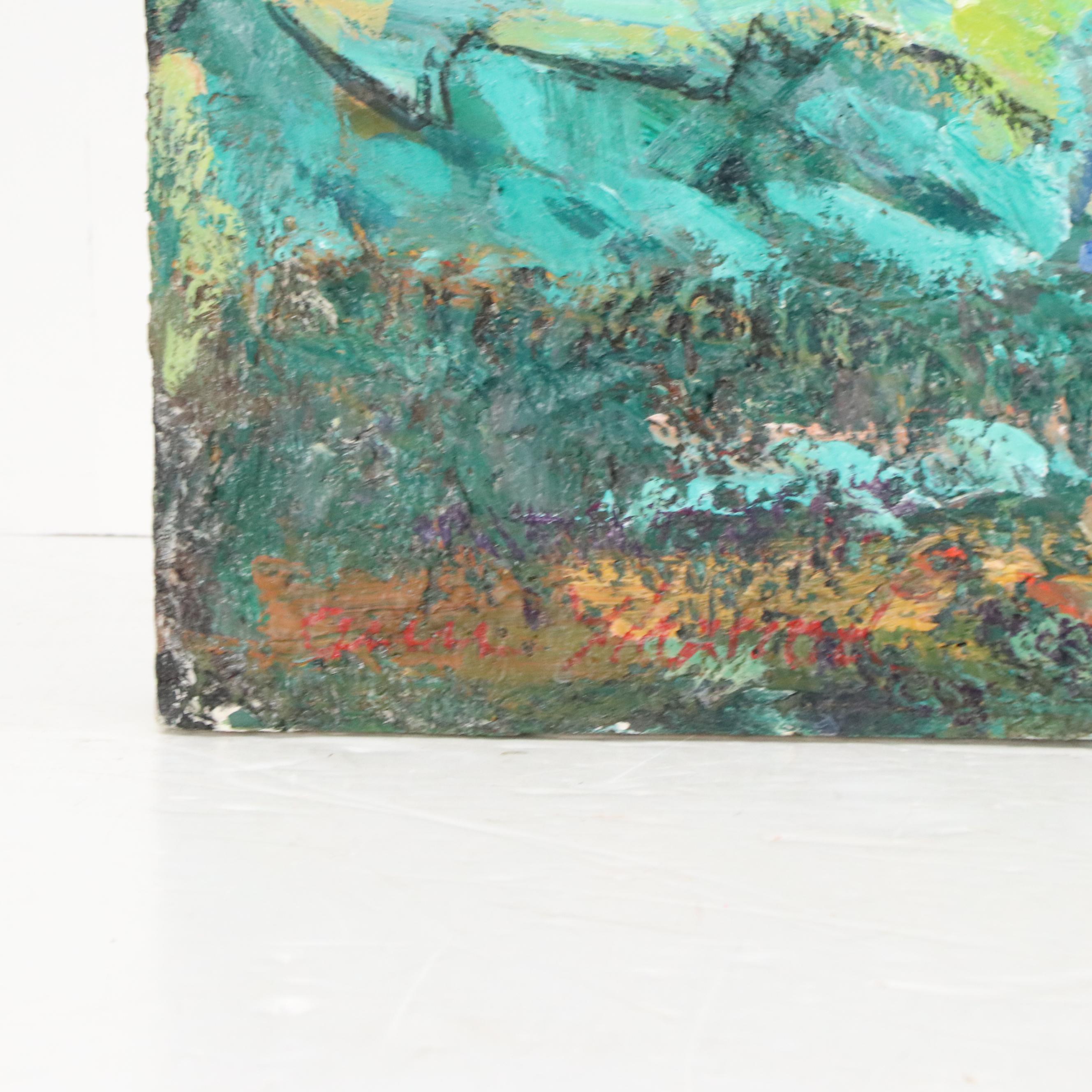 Impasto Oil Painting of Beach Scene With Figures