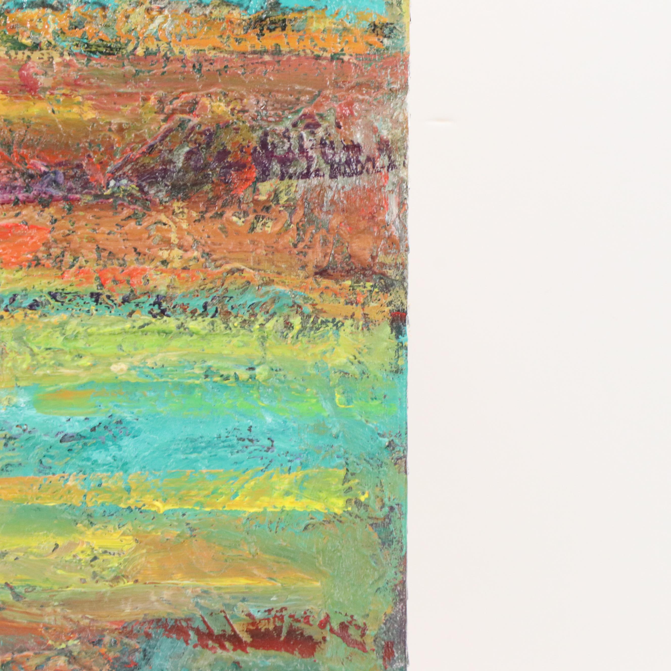 Impasto Oil Painting of Beach Scene With Figures