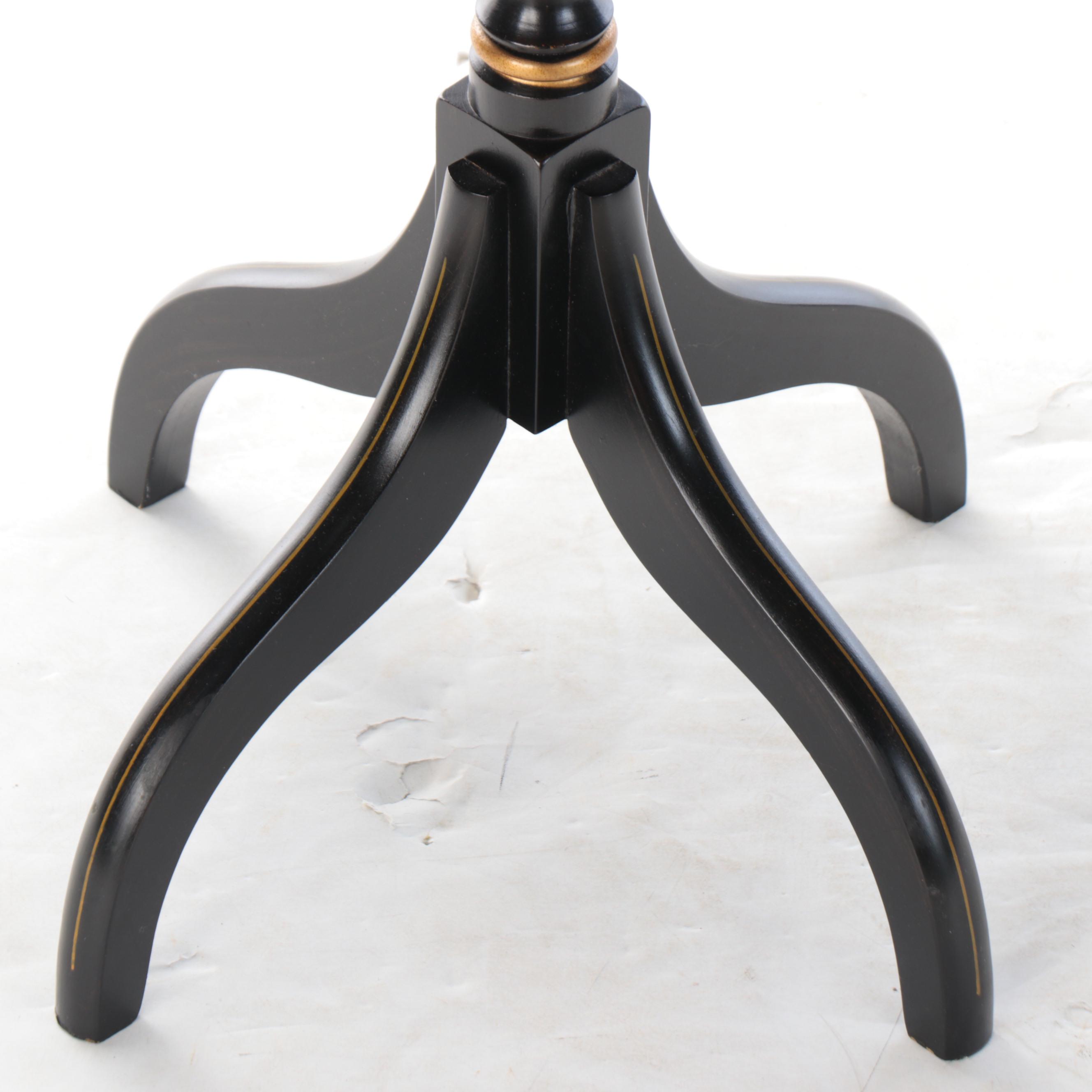 Hitchcock Painted Maple Candlestick Side Table, Mid to Late 20th C.