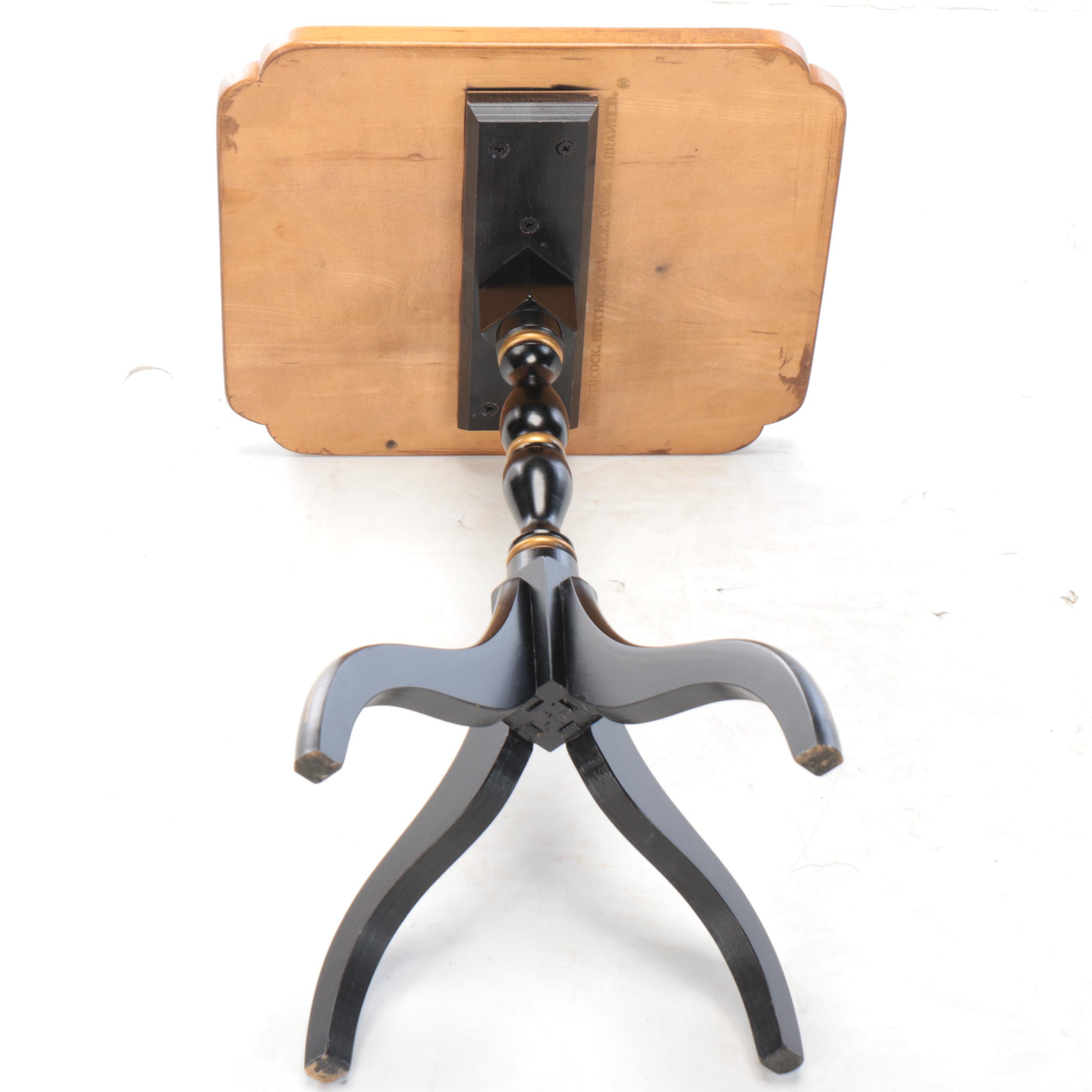 Hitchcock Painted Maple Candlestick Side Table, Mid to Late 20th C.