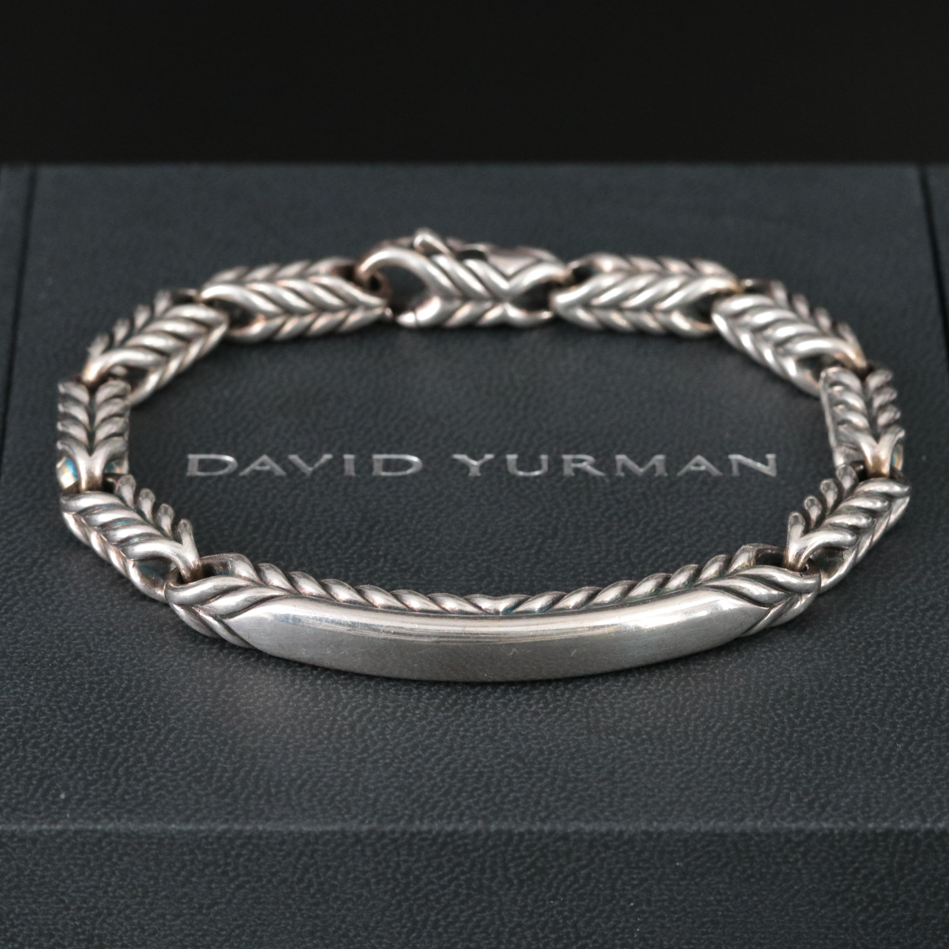 David Yurman Chevron Link Sterling ID Bracelet