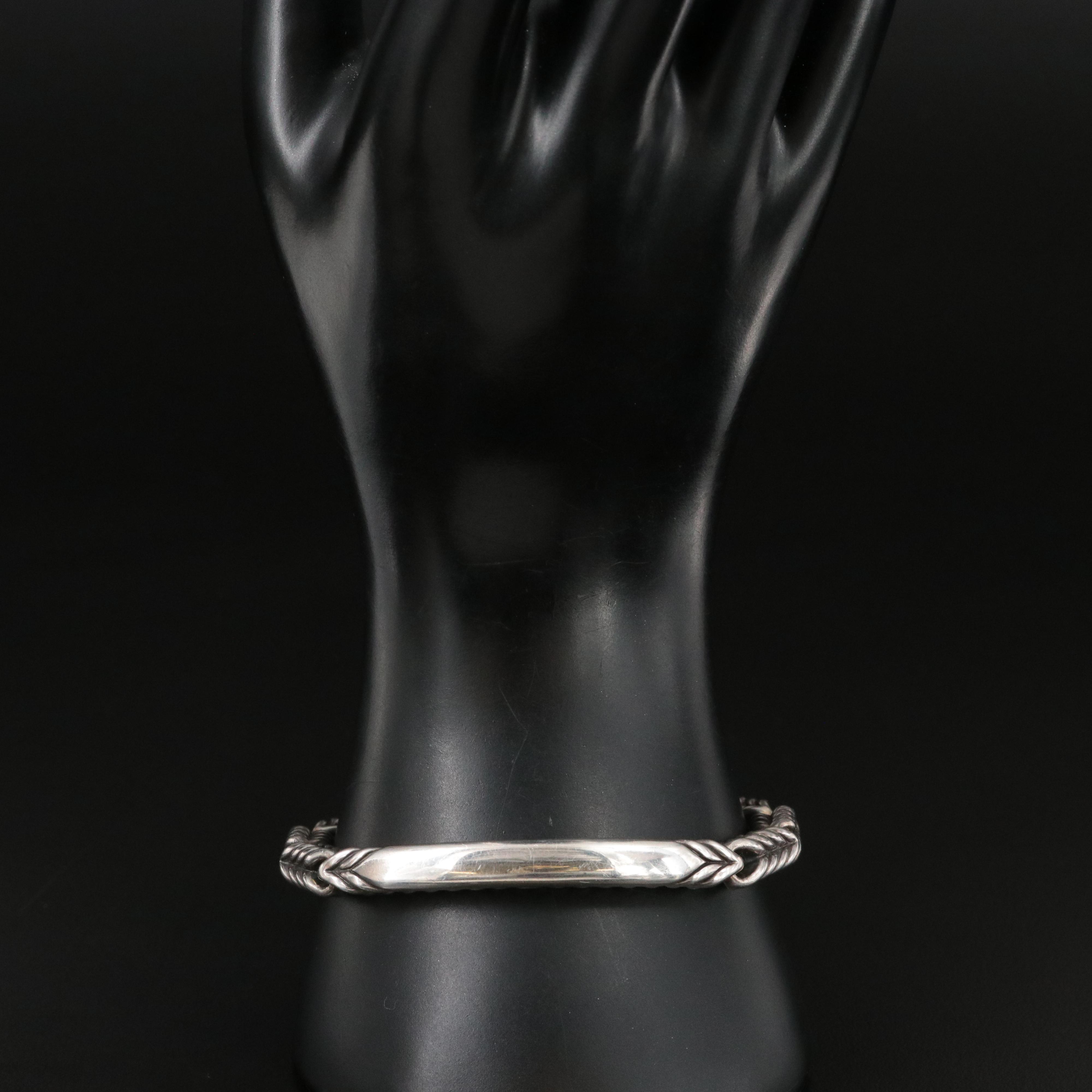 David Yurman Chevron Link Sterling ID Bracelet