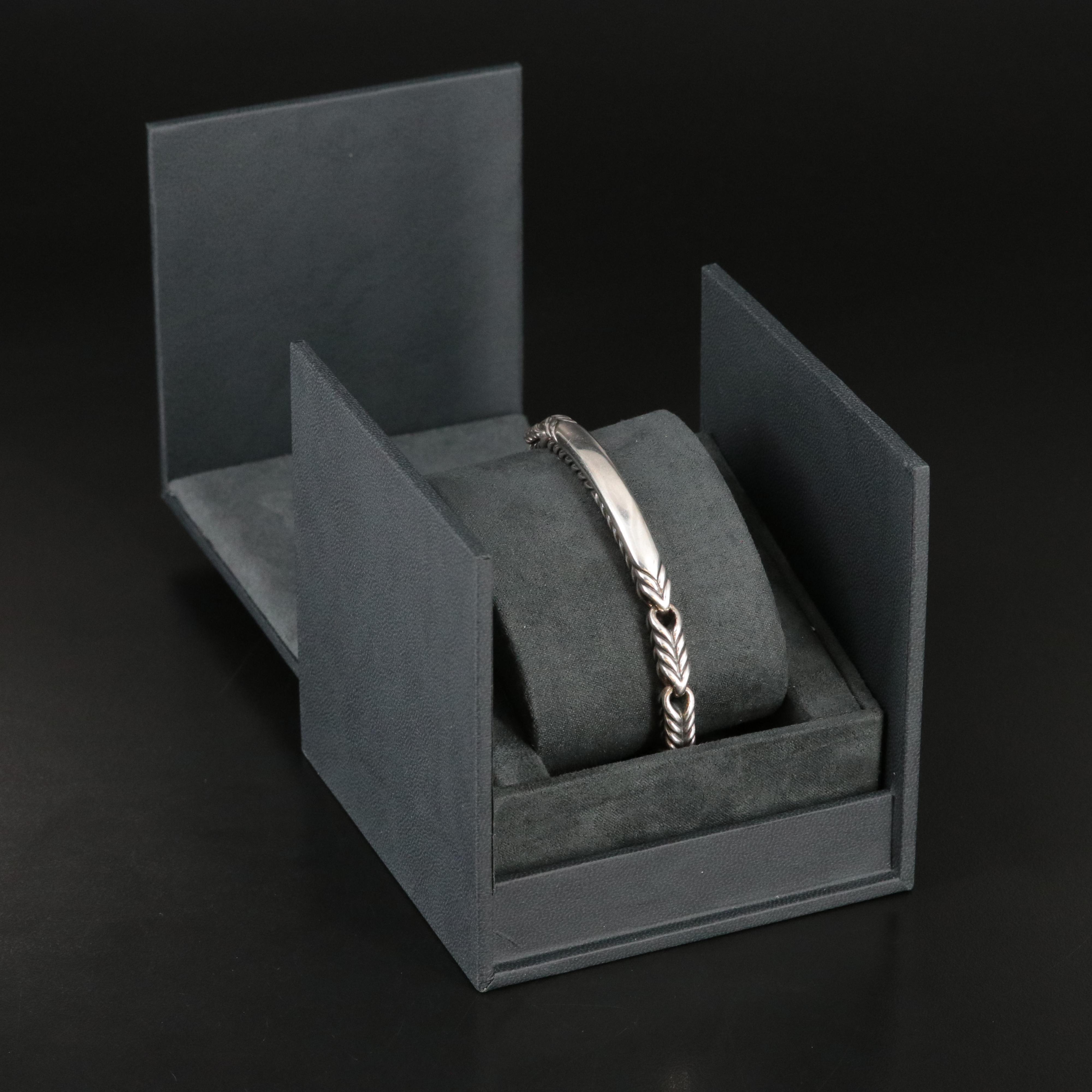 David Yurman Chevron Link Sterling ID Bracelet