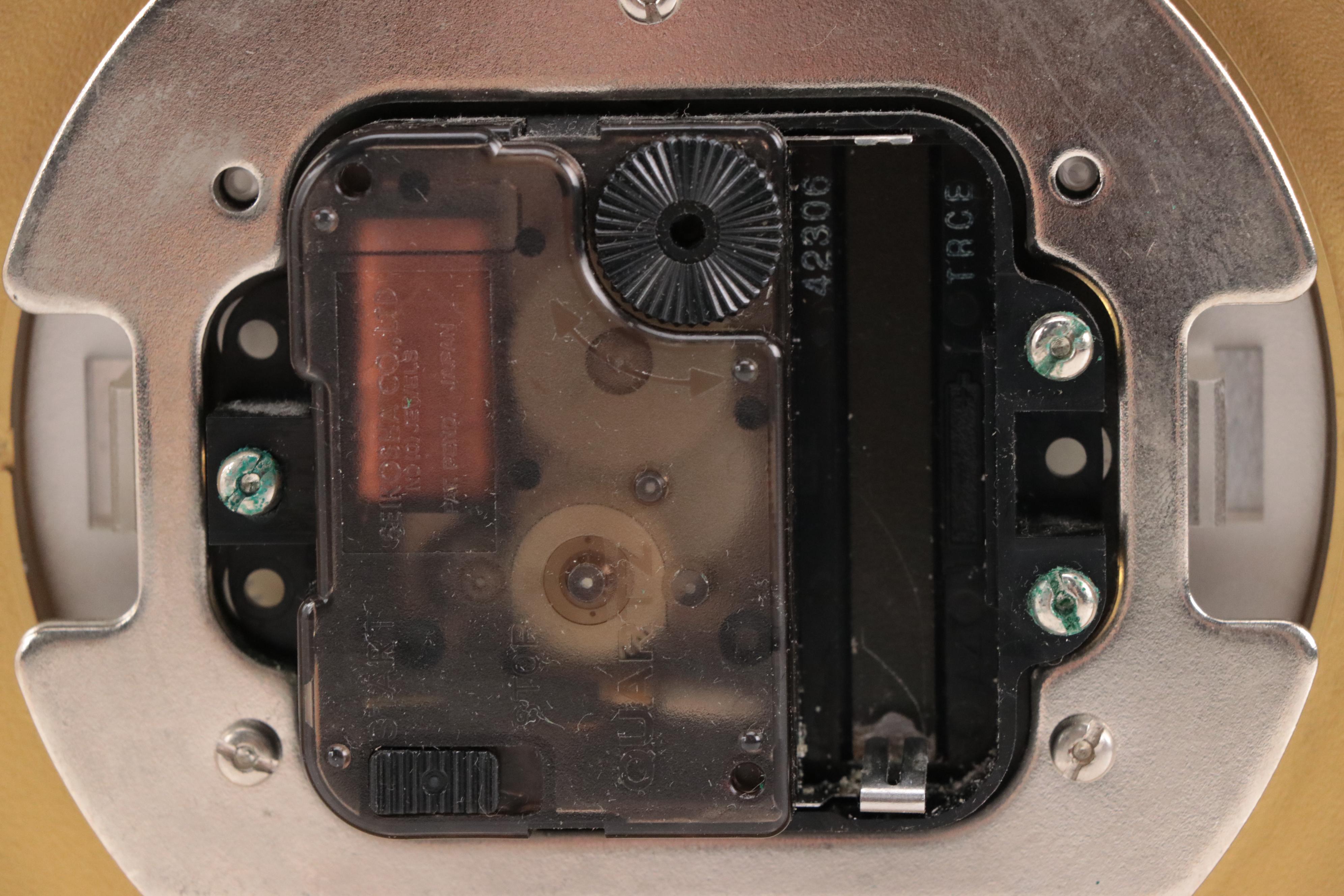 Seiko Brass and Gold Moon Phase Quartz Desk Clock