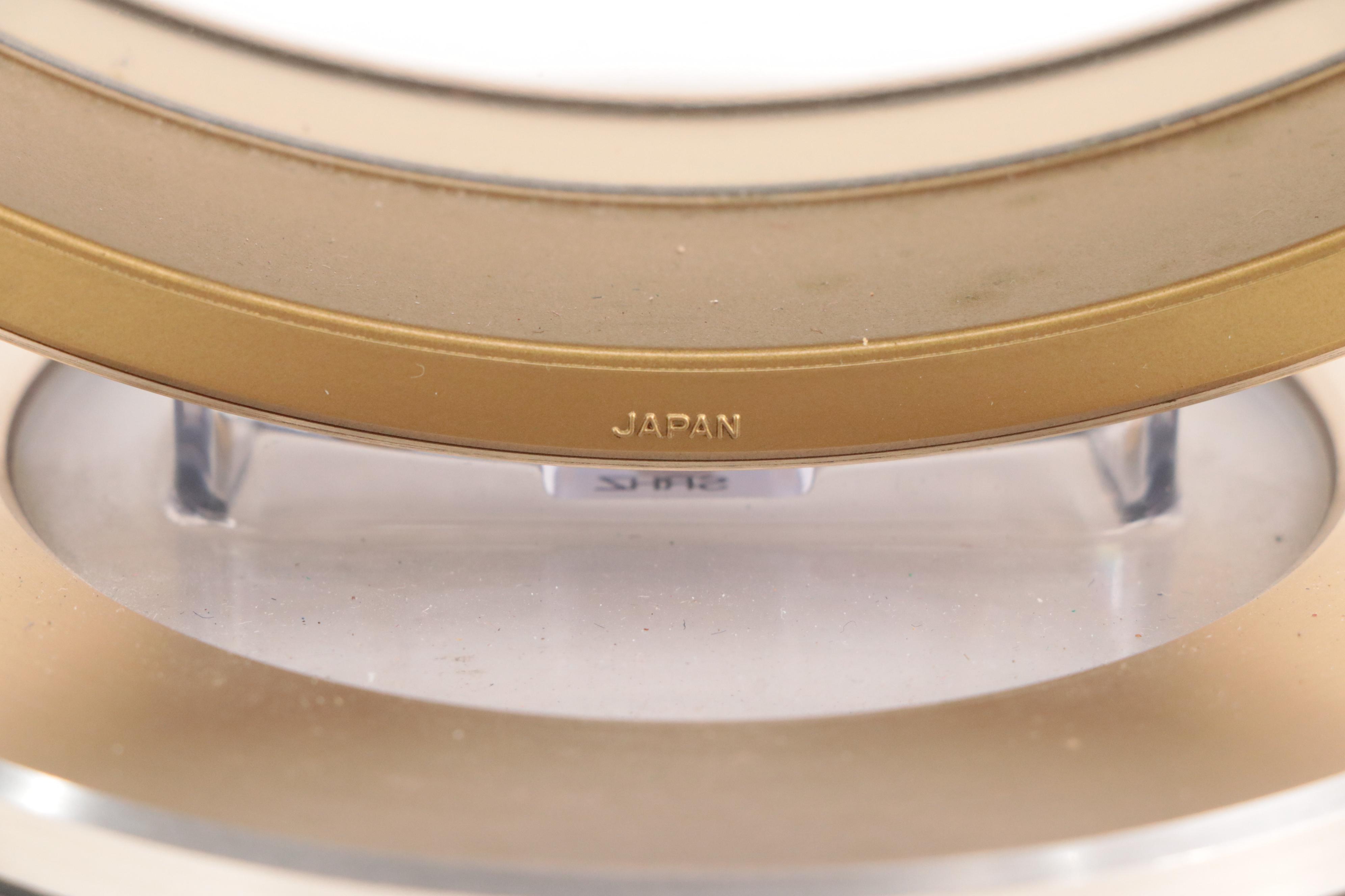 Seiko Brass and Gold Moon Phase Quartz Desk Clock