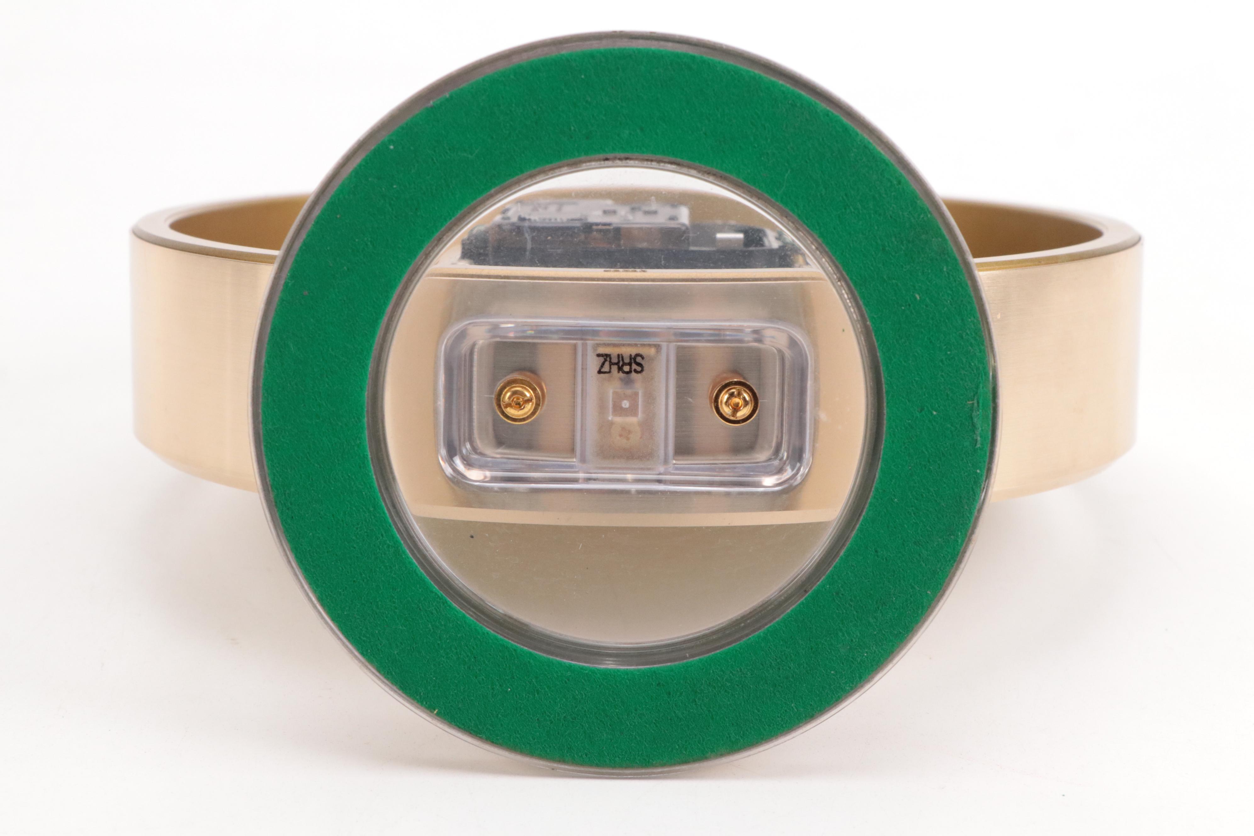 Seiko Brass and Gold Moon Phase Quartz Desk Clock