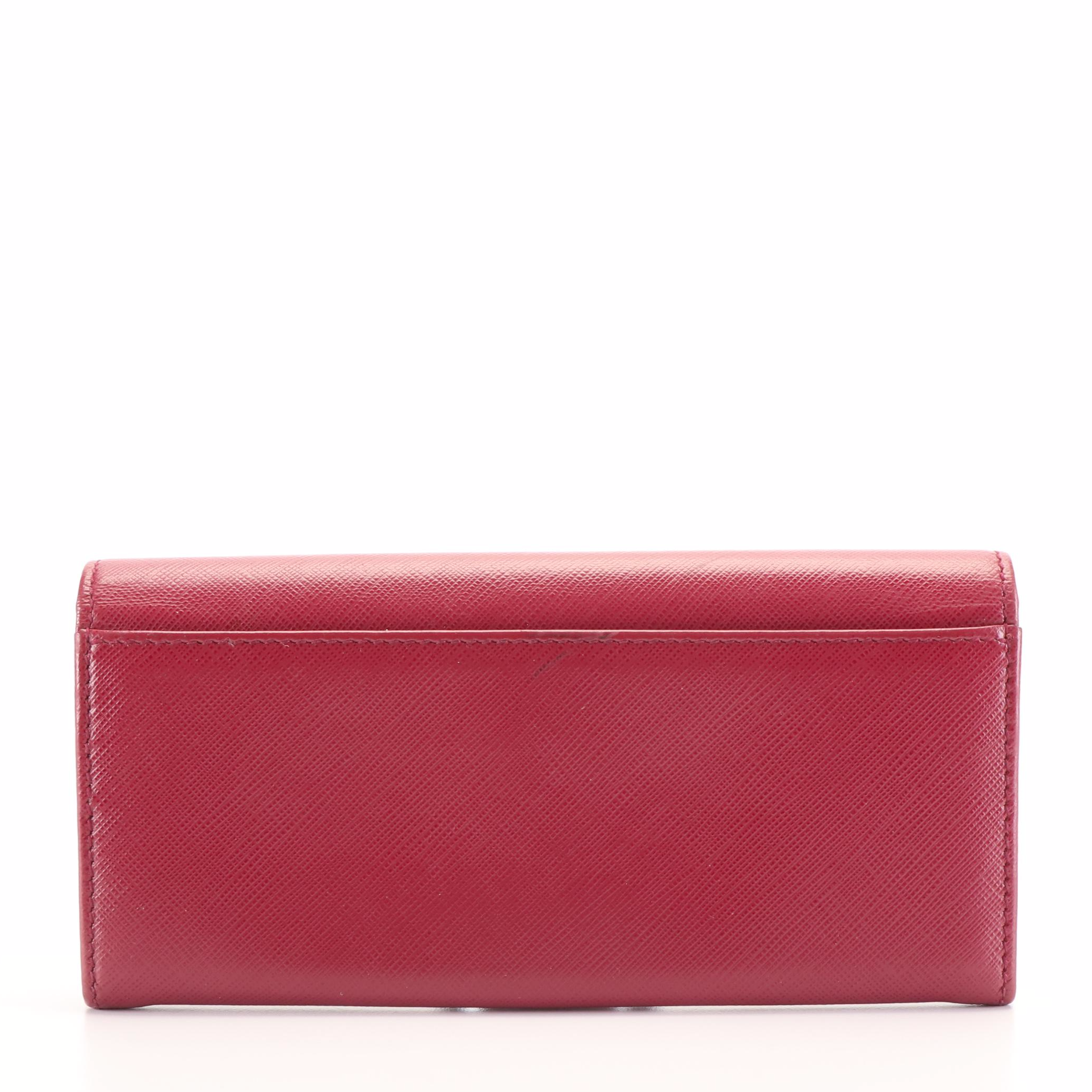 Salvatore Ferragamo Vara Bow Red Leather Continental Wallet