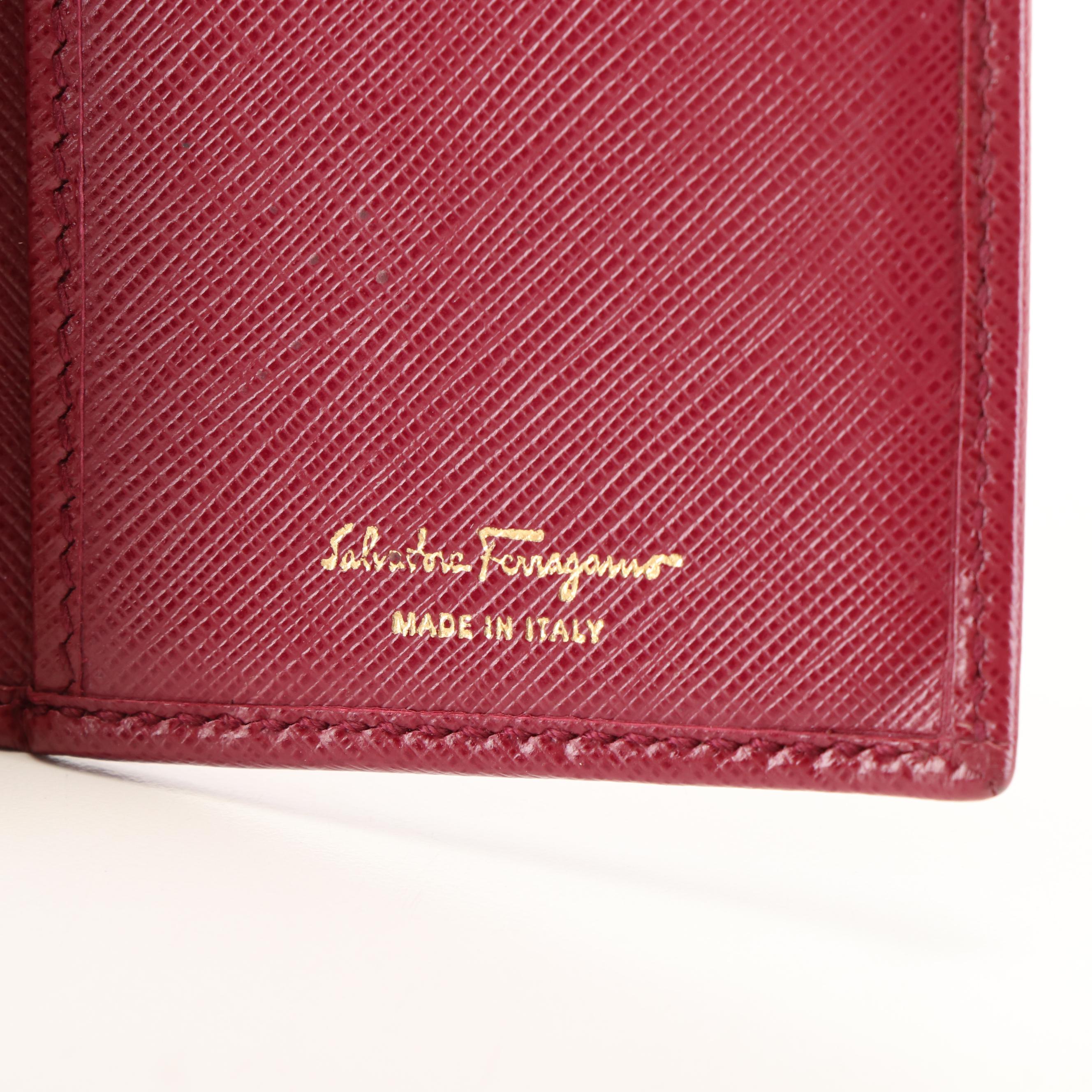 Salvatore Ferragamo Vara Bow Red Leather Continental Wallet