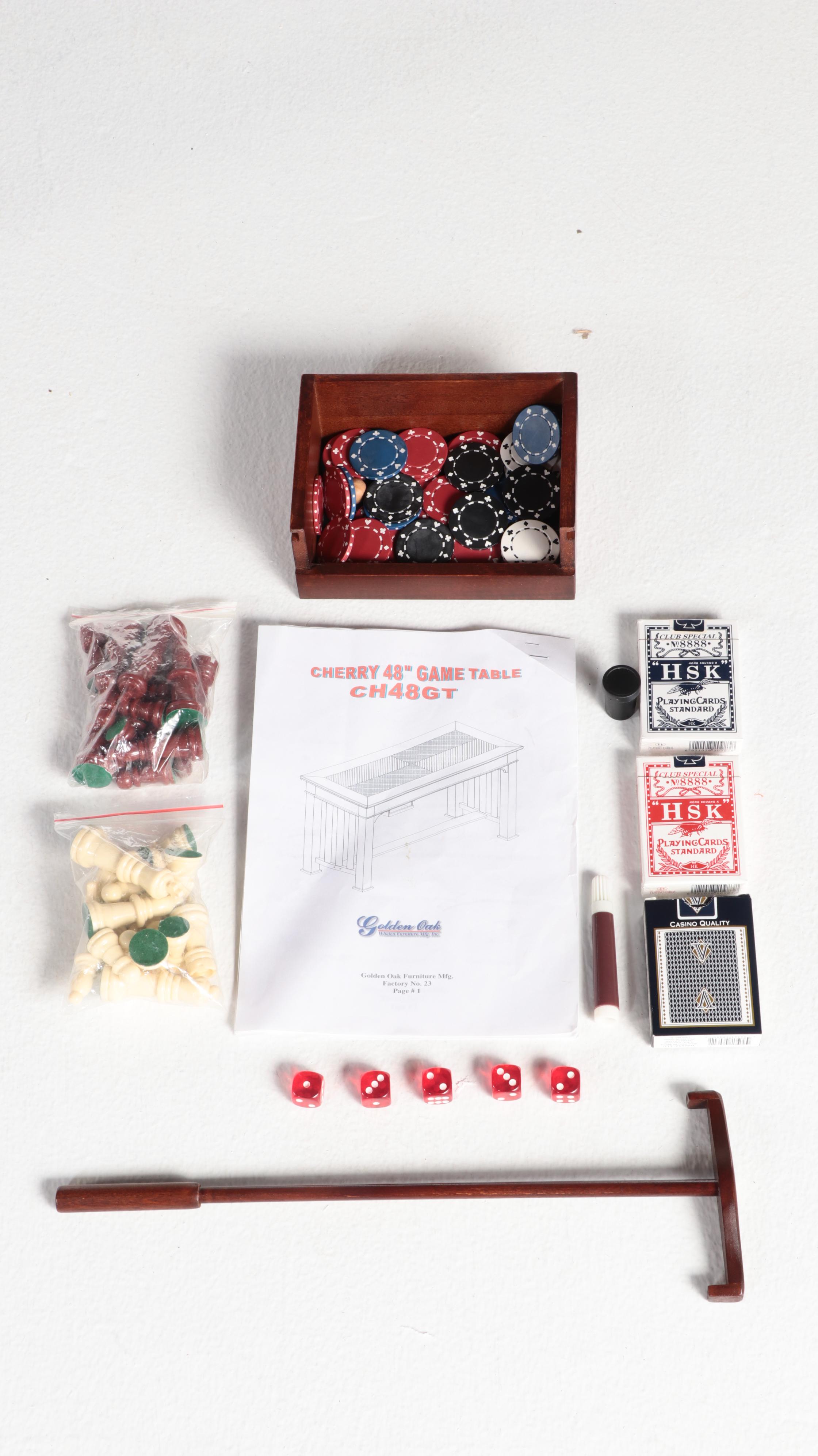 Golden Oak Misson Style Cherry Games Table