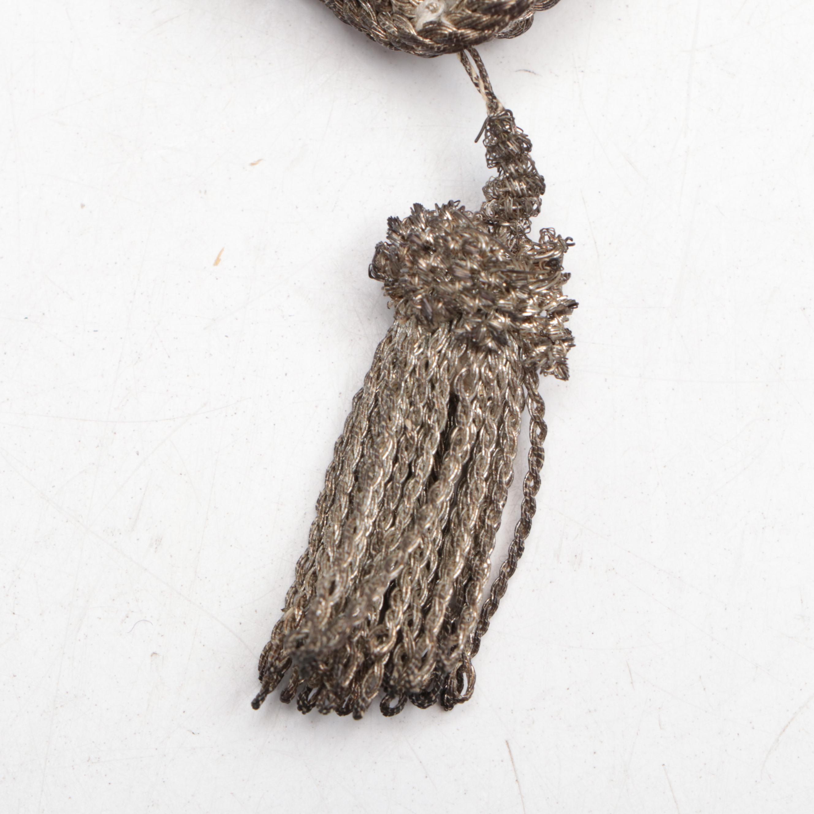 Ottoman Empire Drawstring Purse with Metallic Embroidery