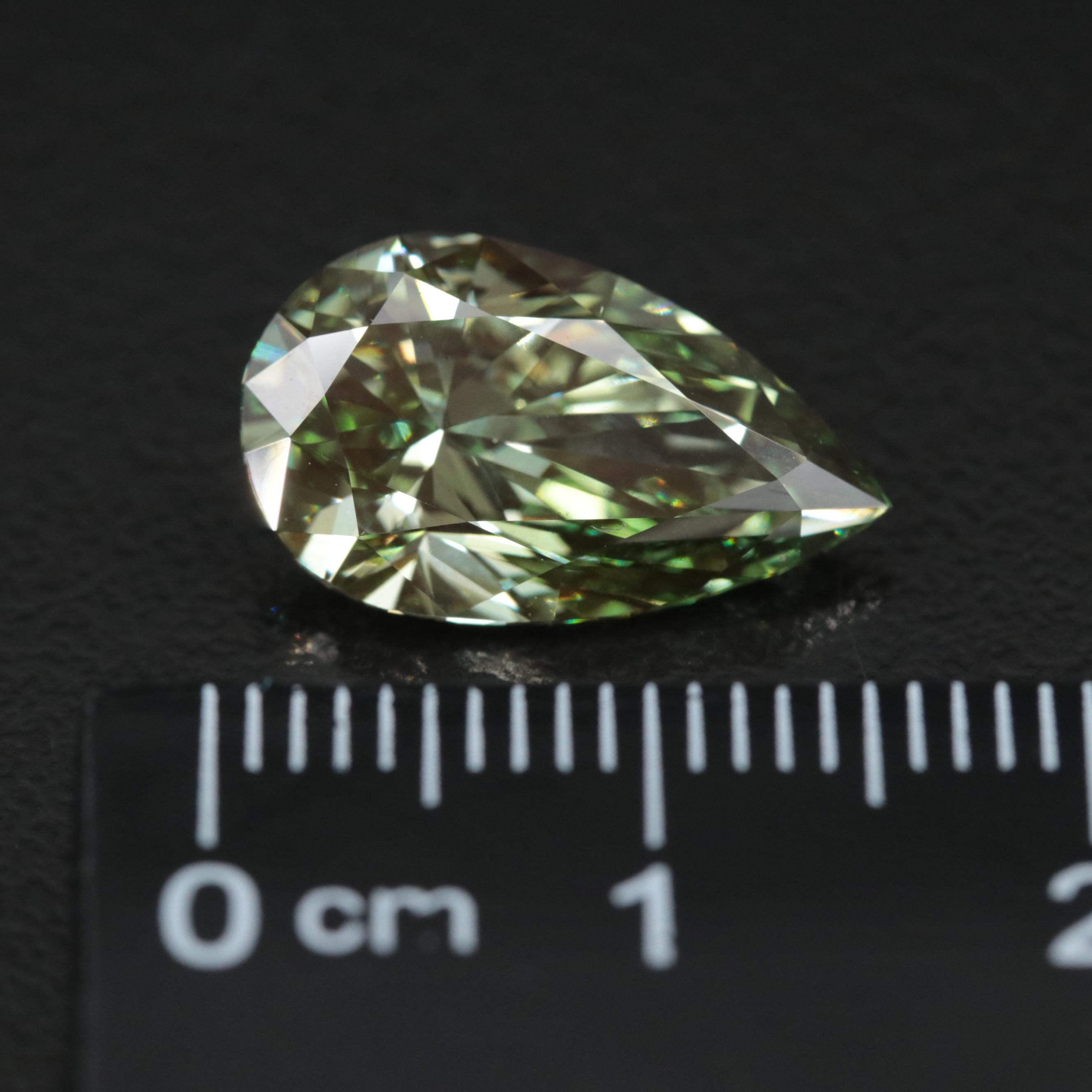 Loose 4.97 CT Lab Grown Fancy Vivid Green Diamond with IGI Report