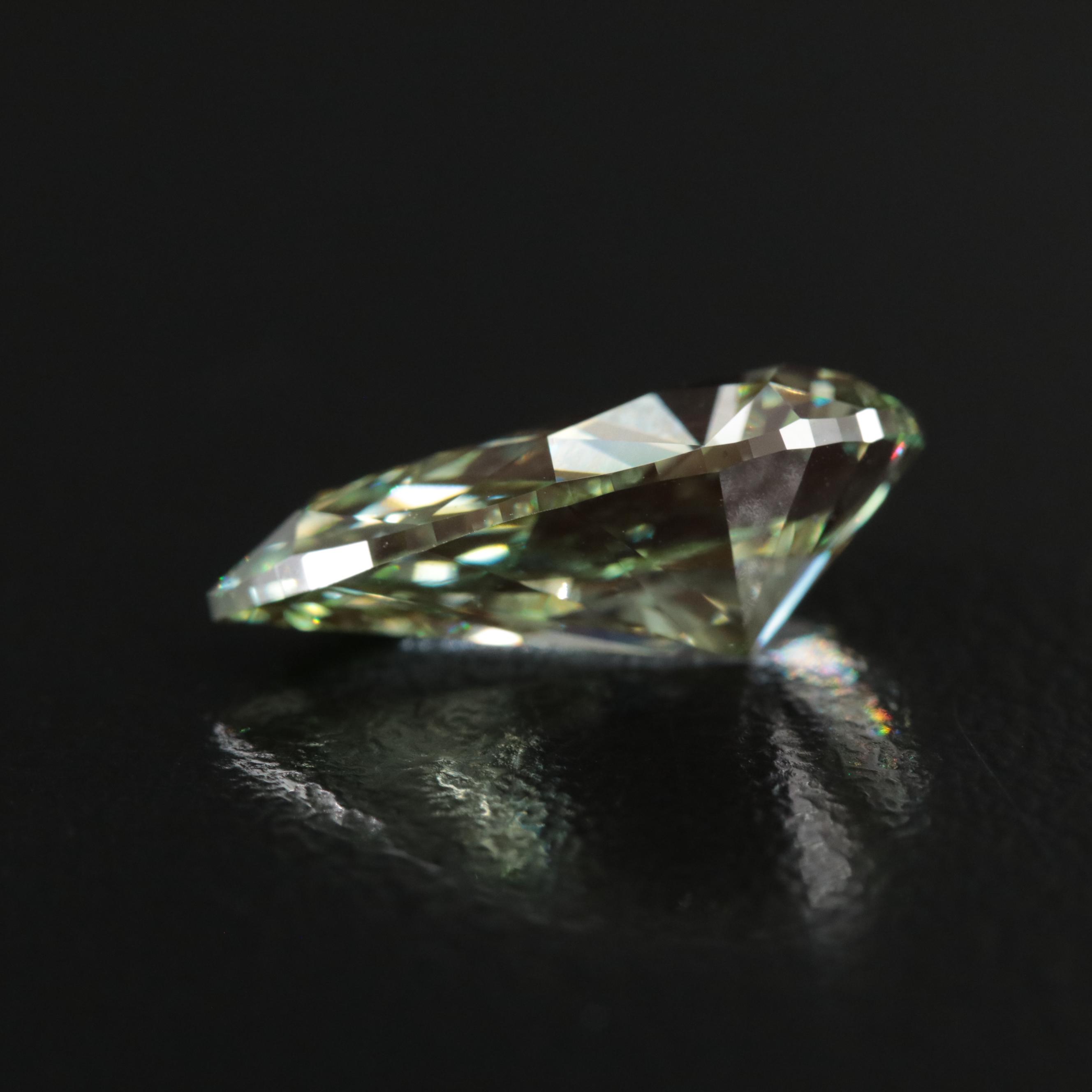 Loose 4.97 CT Lab Grown Fancy Vivid Green Diamond with IGI Report