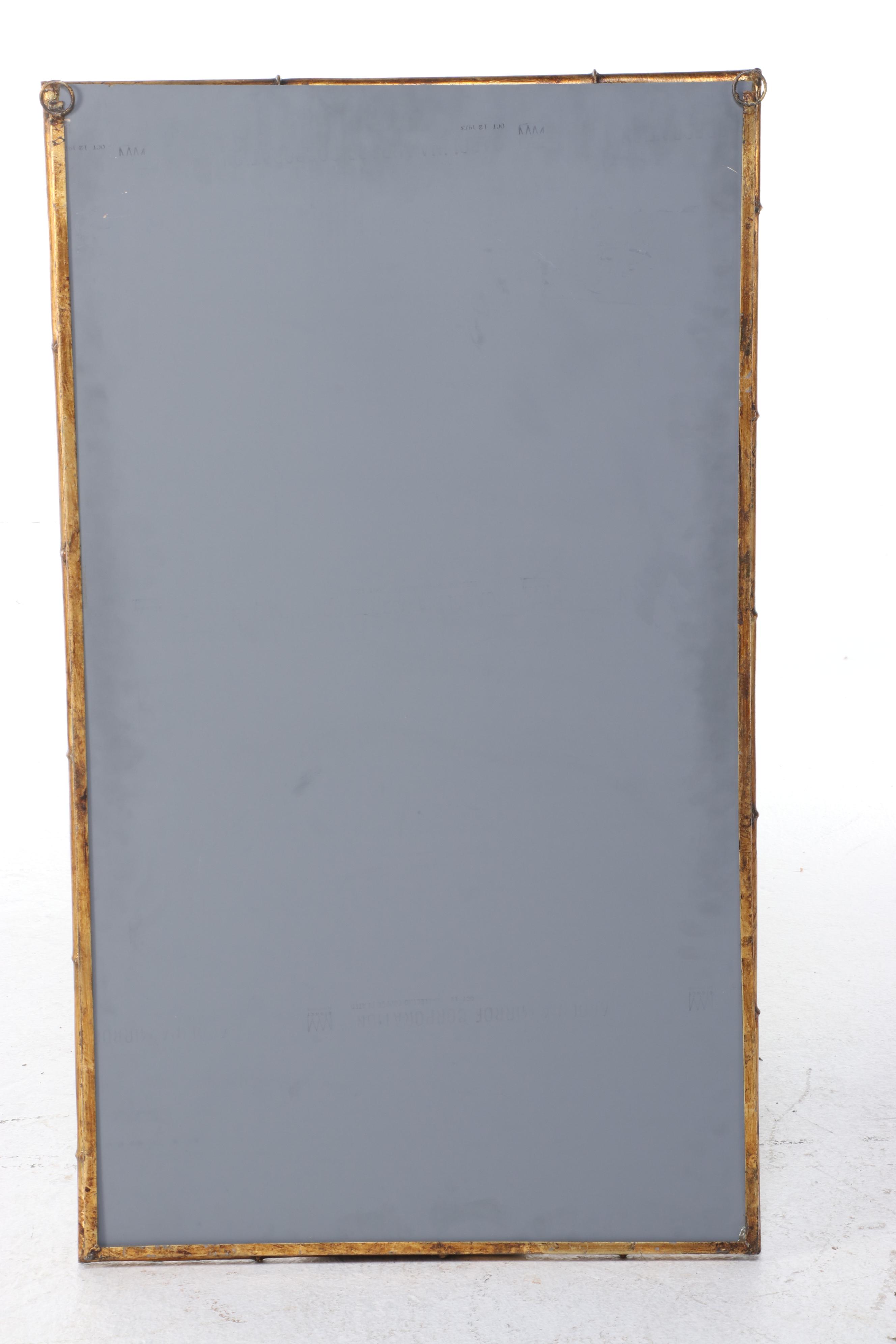 Signet Mirrors Hollywood Regency Style Gilt Metal and Faux-Bamboo Mirror, 1973