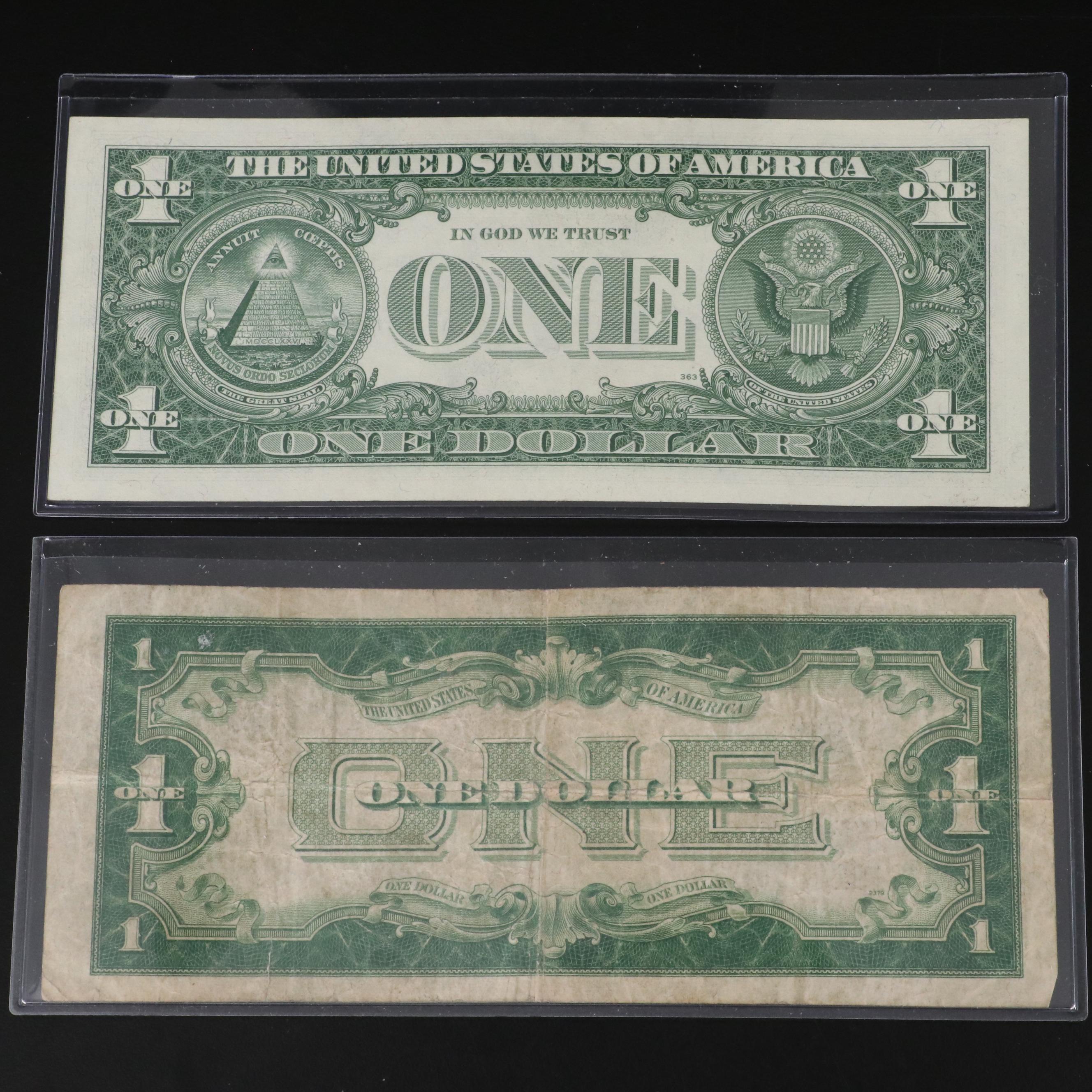 8 Different U.S. Currency Notes and a 1935 Hawaii One Dollar Silver Certificate