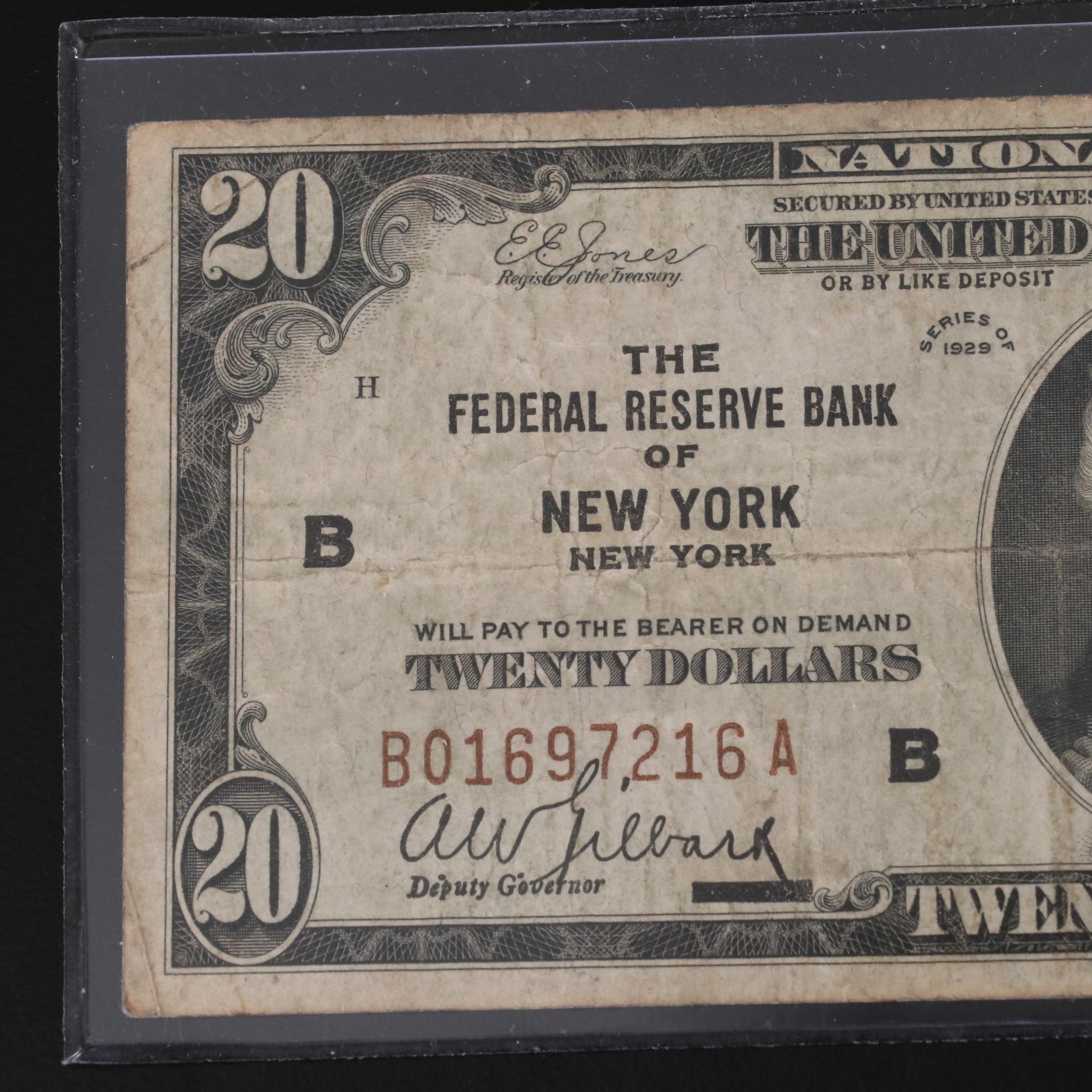 8 Different U.S. Currency Notes and a 1935 Hawaii One Dollar Silver Certificate