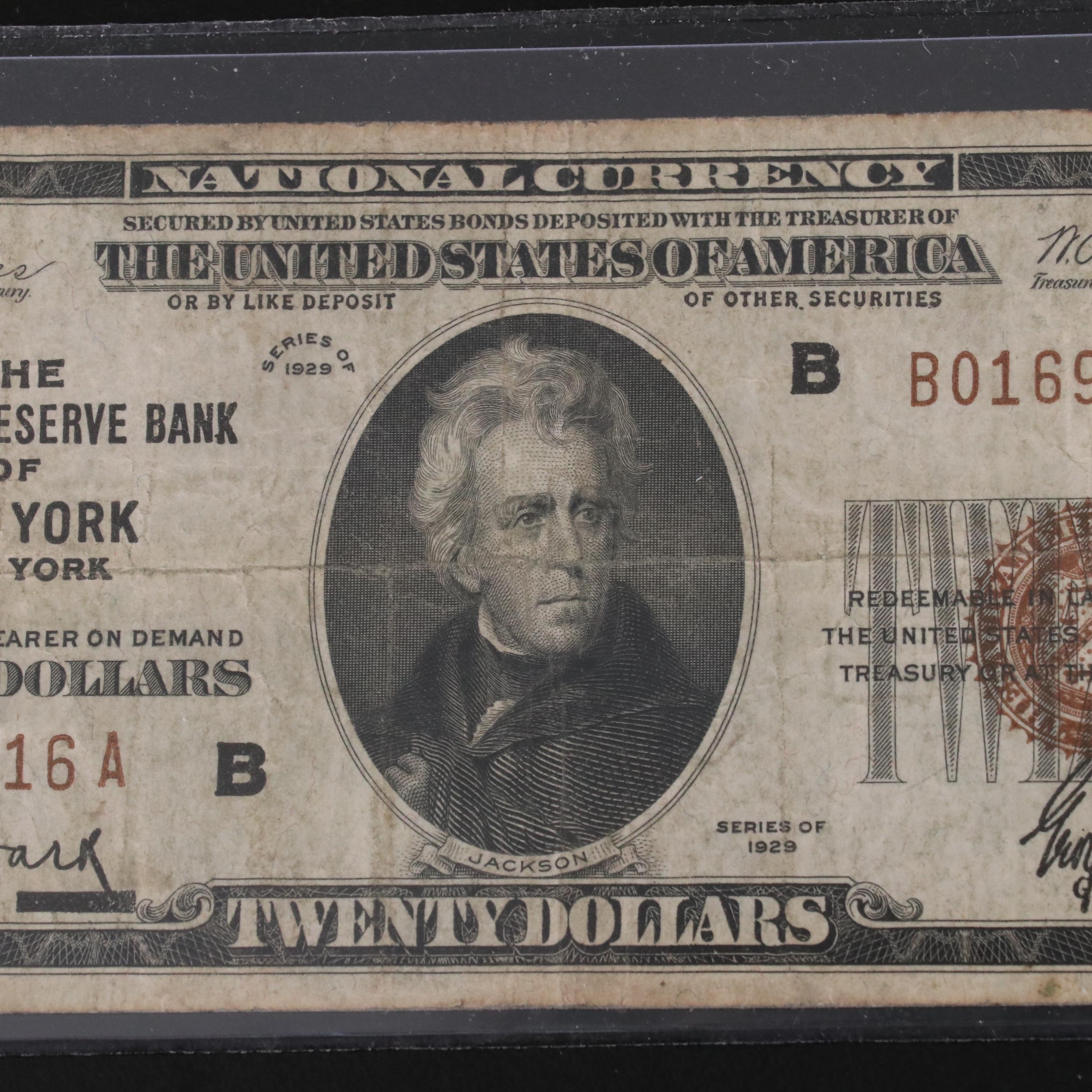 8 Different U.S. Currency Notes and a 1935 Hawaii One Dollar Silver Certificate