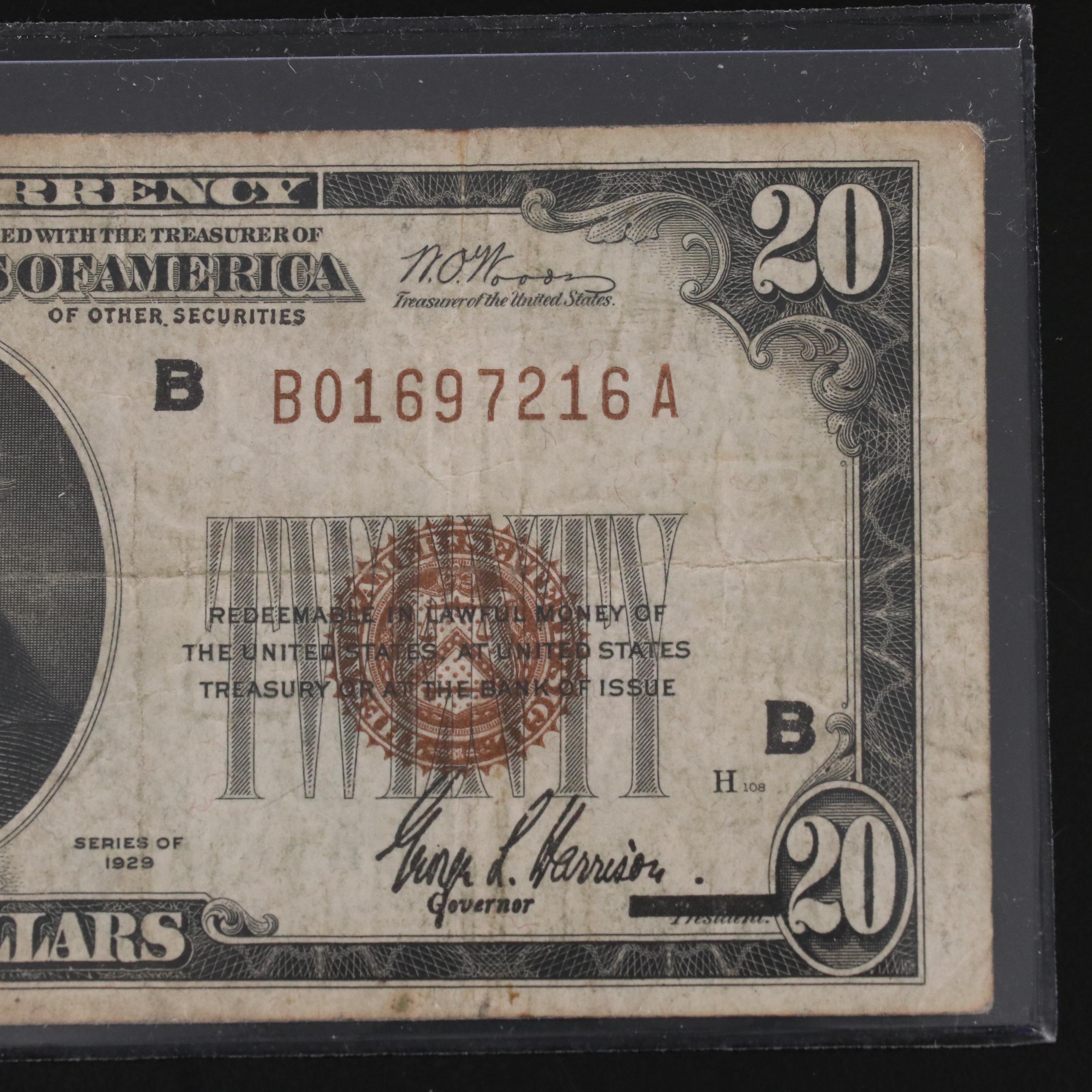 8 Different U.S. Currency Notes and a 1935 Hawaii One Dollar Silver Certificate