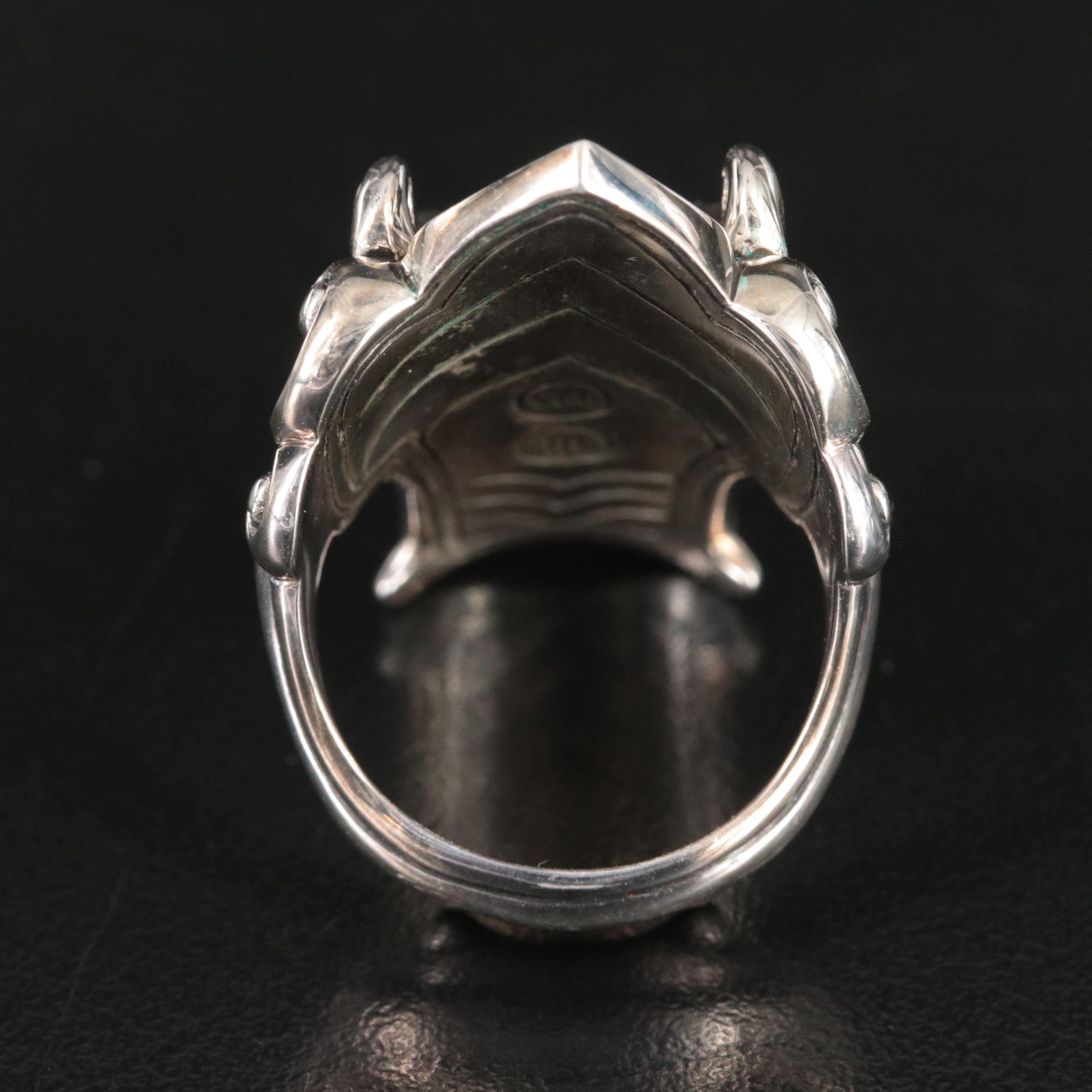 John Hardy Legends Naga Sterling Dragon Ring with Sapphire Eyes