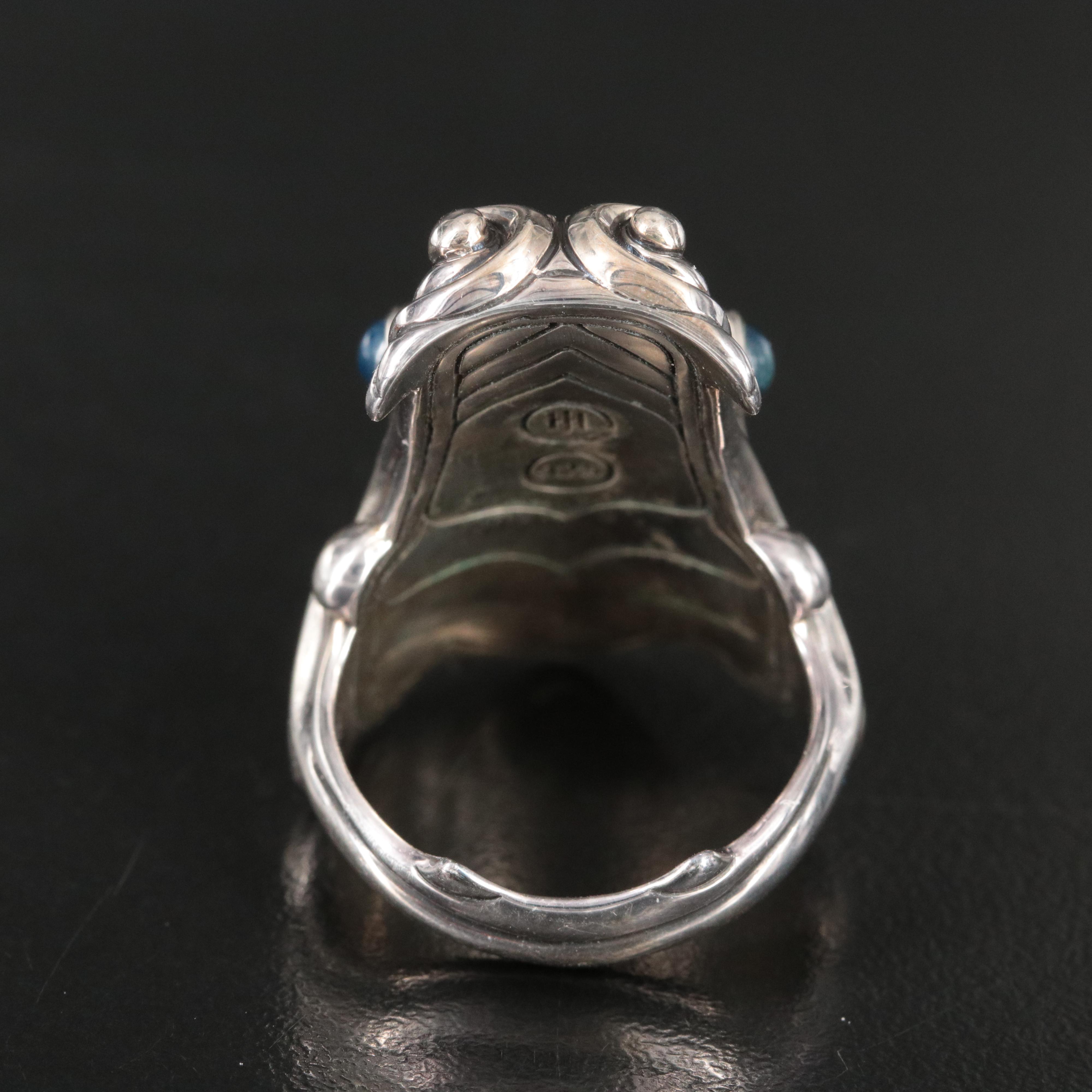 John Hardy Legends Naga Sterling Dragon Ring with Sapphire Eyes