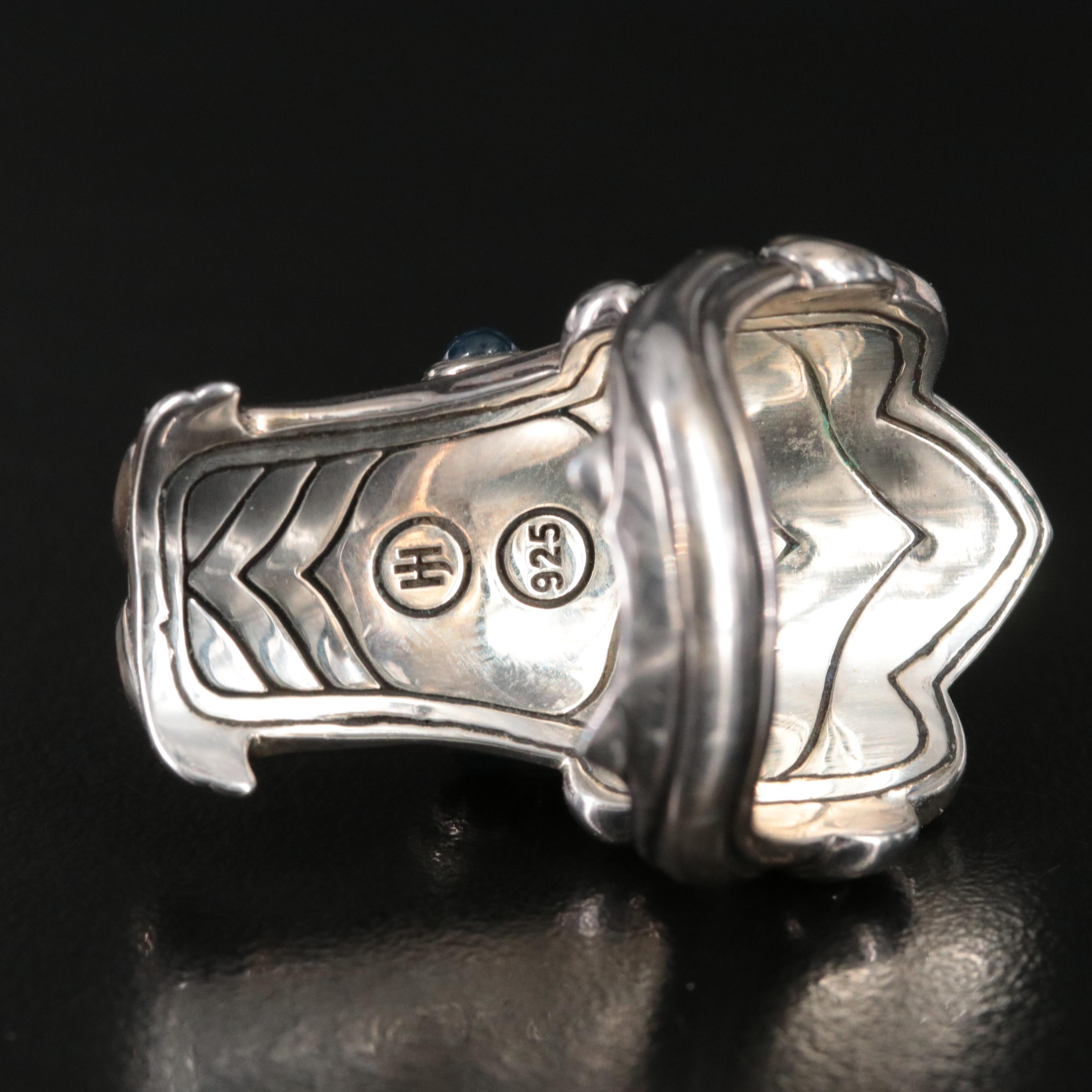 John Hardy Legends Naga Sterling Dragon Ring with Sapphire Eyes