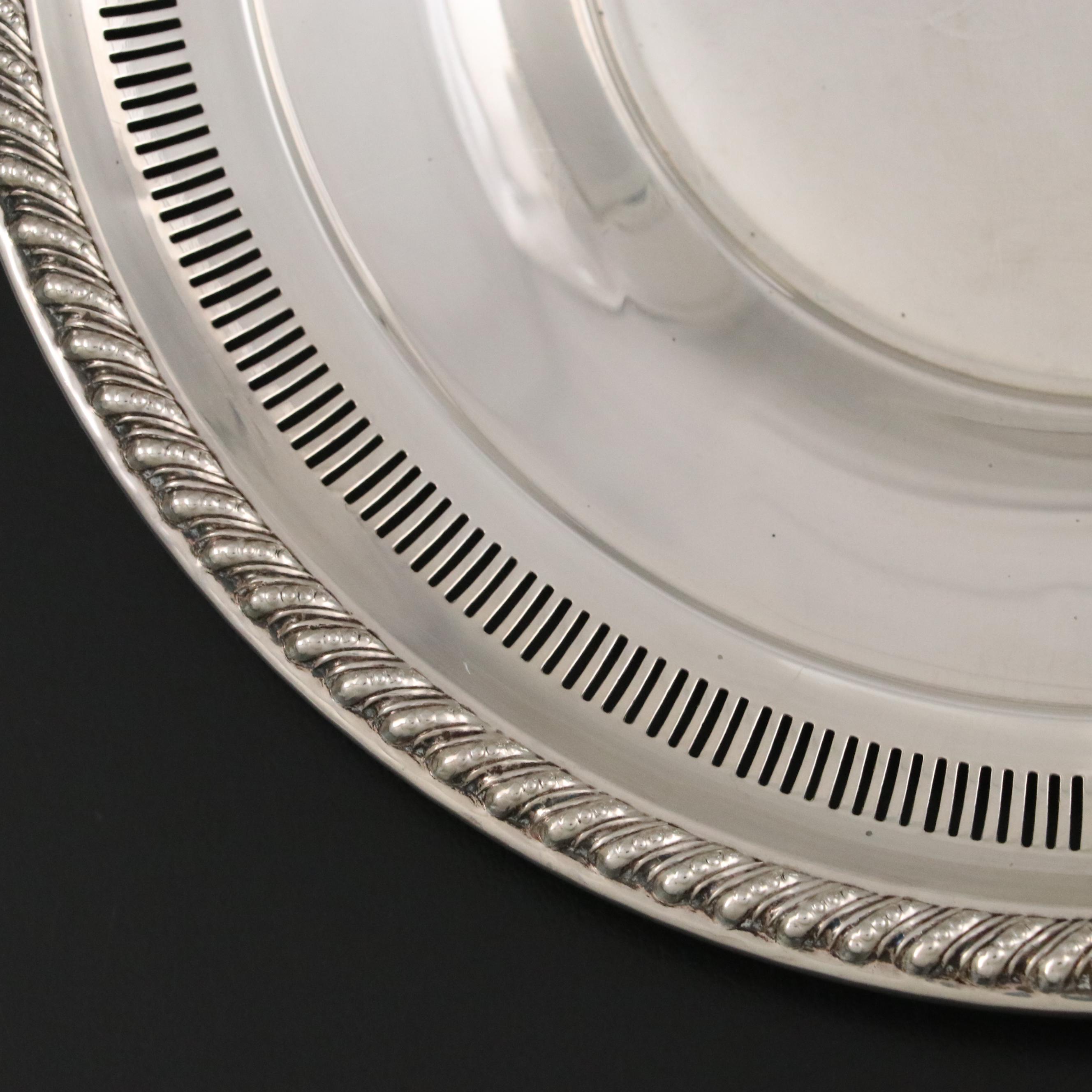 Gorham "Rondo" Sterling Silver Sugar Tongs with Pierced Sterling Plate and More