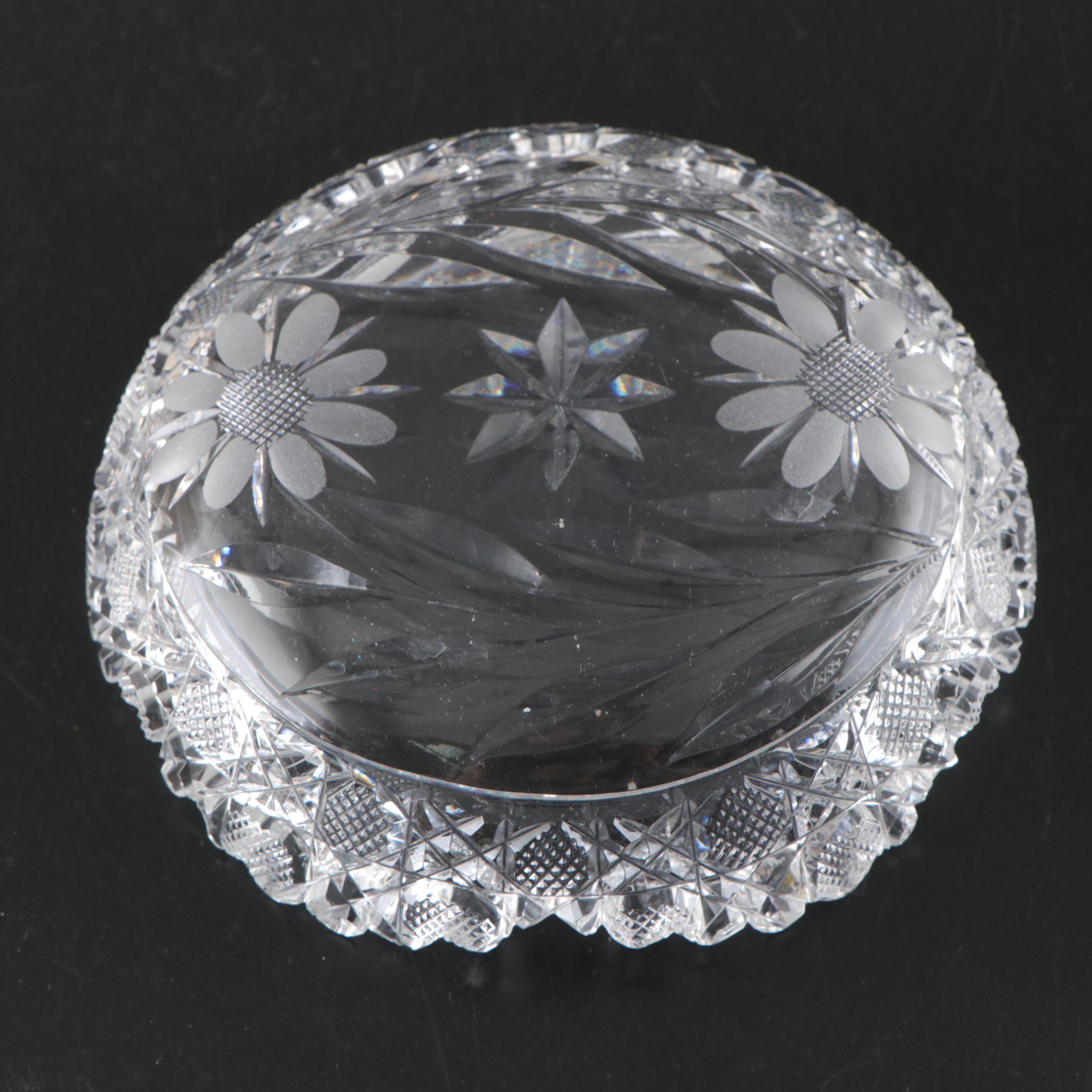 American Brilliant Style Cut Glass Vase, Saucer, Nut Bowl and More