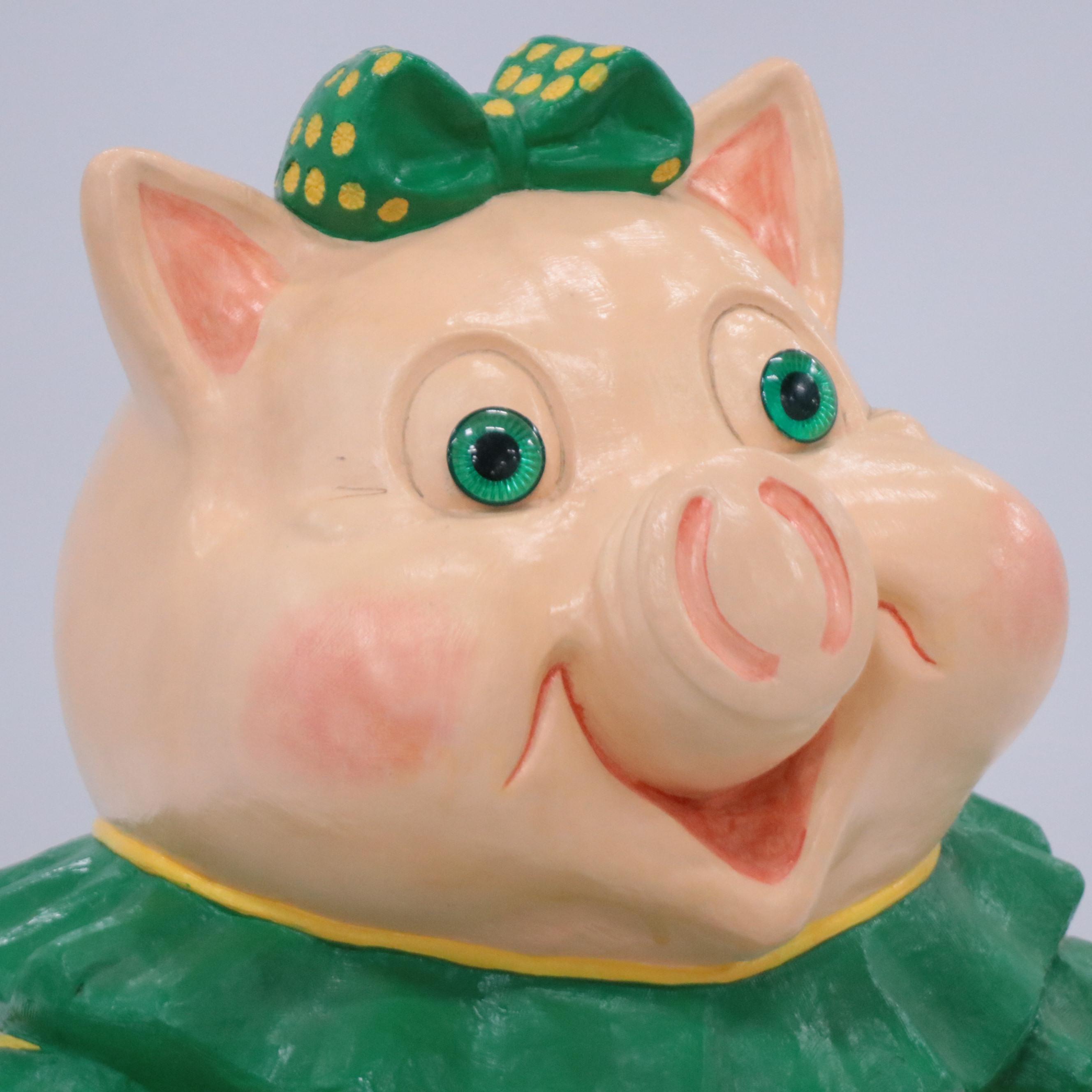 Continental Studios Hand-Painted Ceramic Piggy Bank, 1976