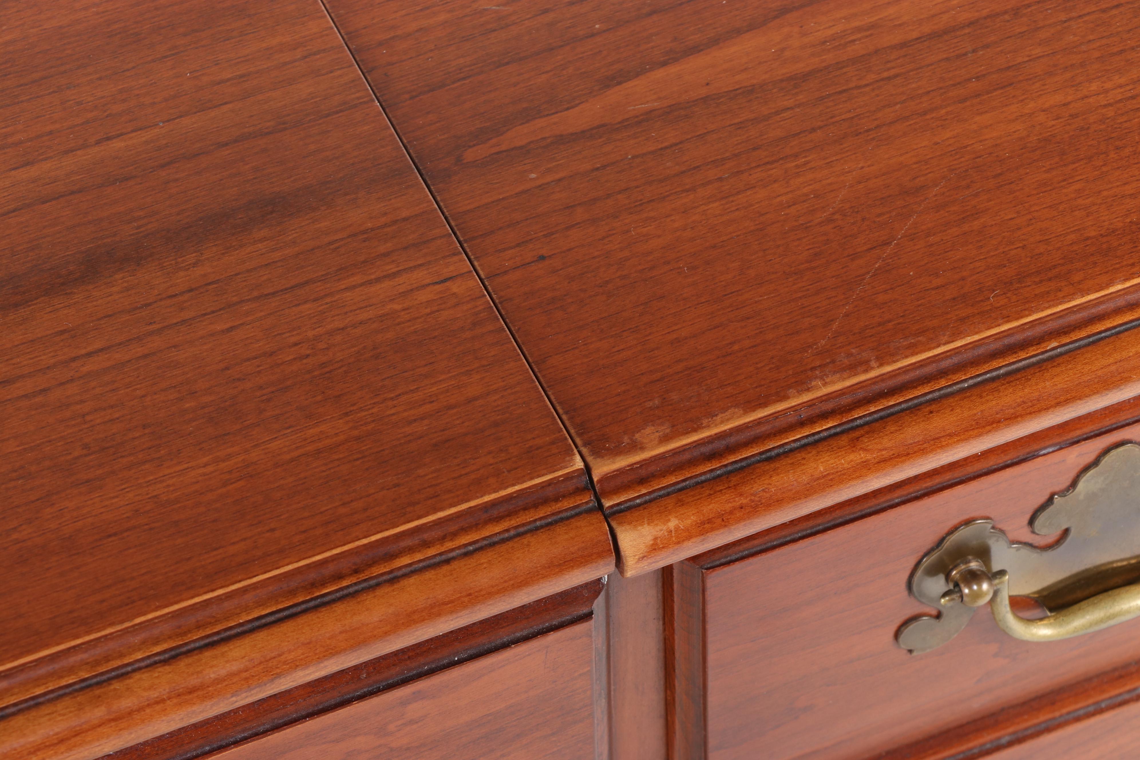 Henkel-Harris Queen Anne Style Cherrywood Enclosed Dressing Table, Dated 1969