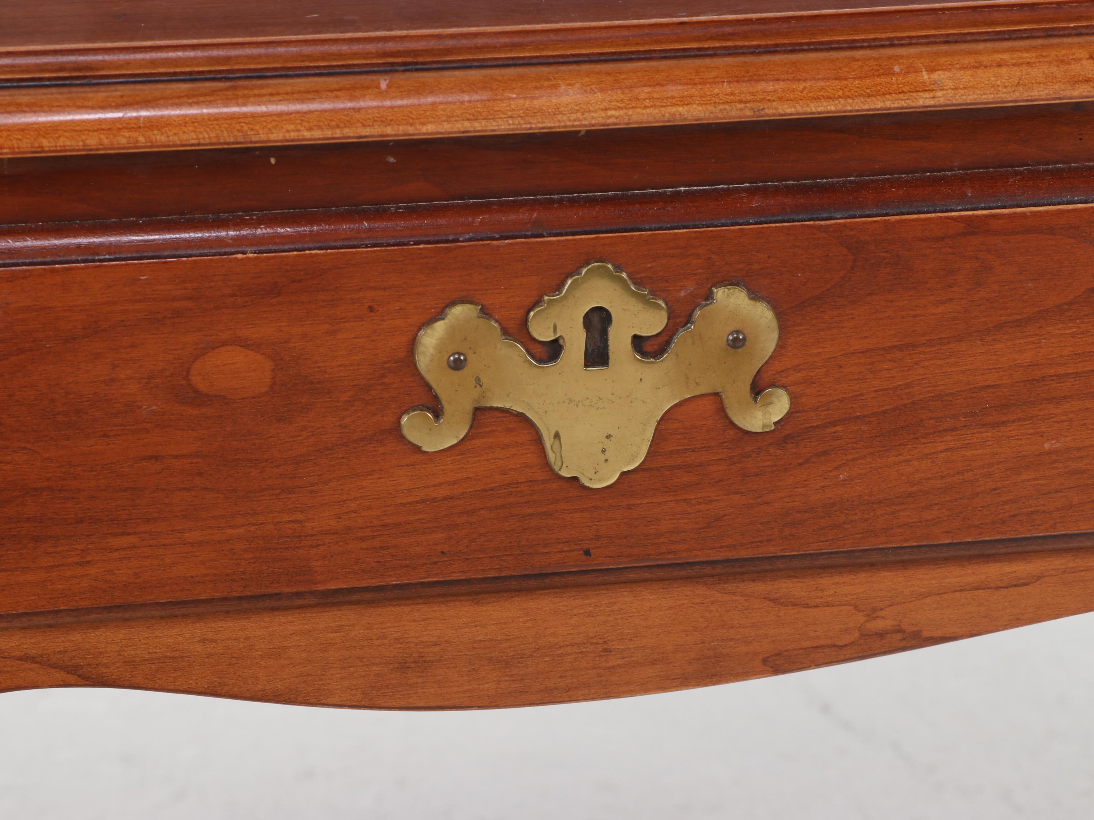 Henkel-Harris Queen Anne Style Cherrywood Enclosed Dressing Table, Dated 1969