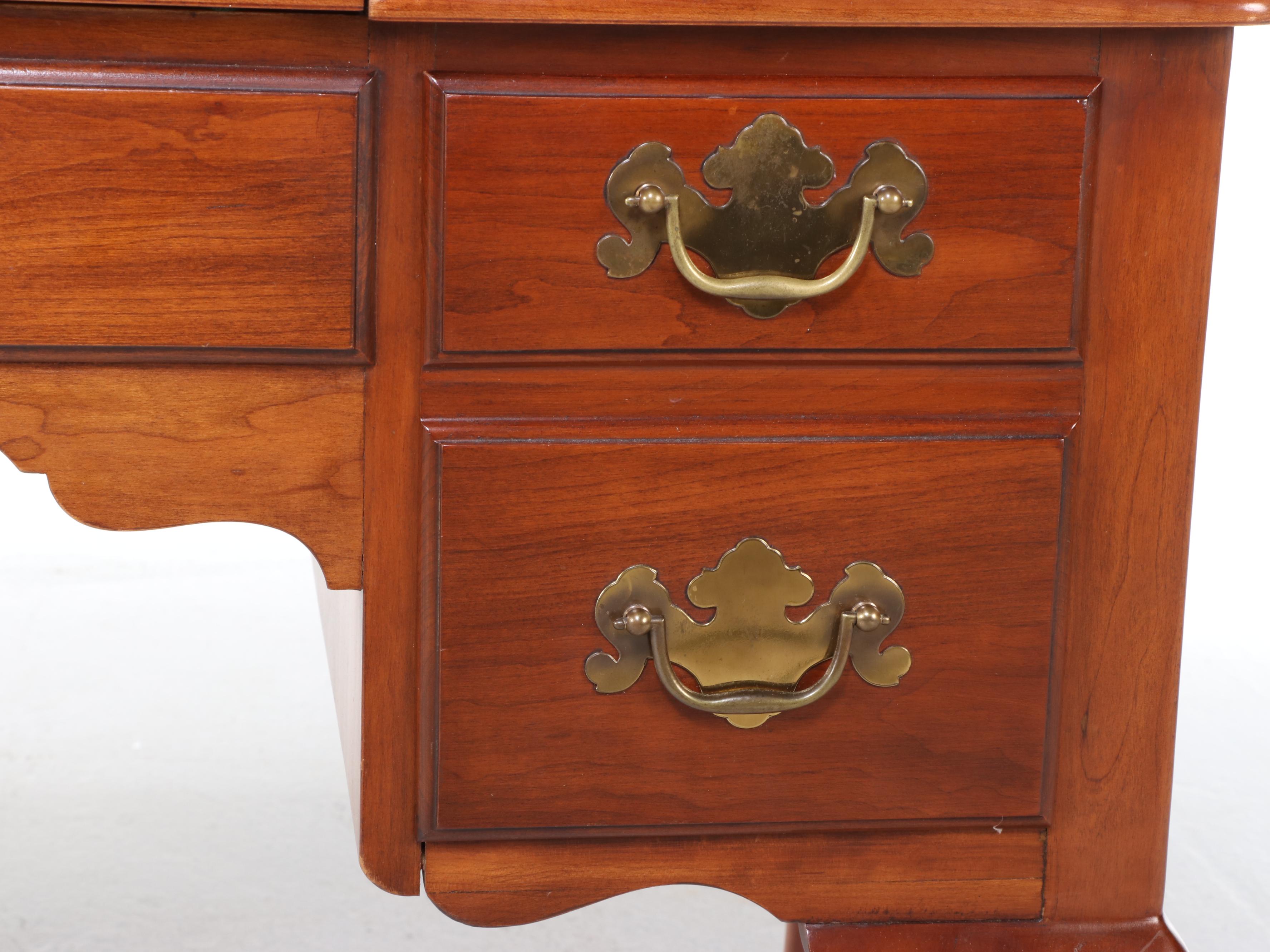 Henkel-Harris Queen Anne Style Cherrywood Enclosed Dressing Table, Dated 1969