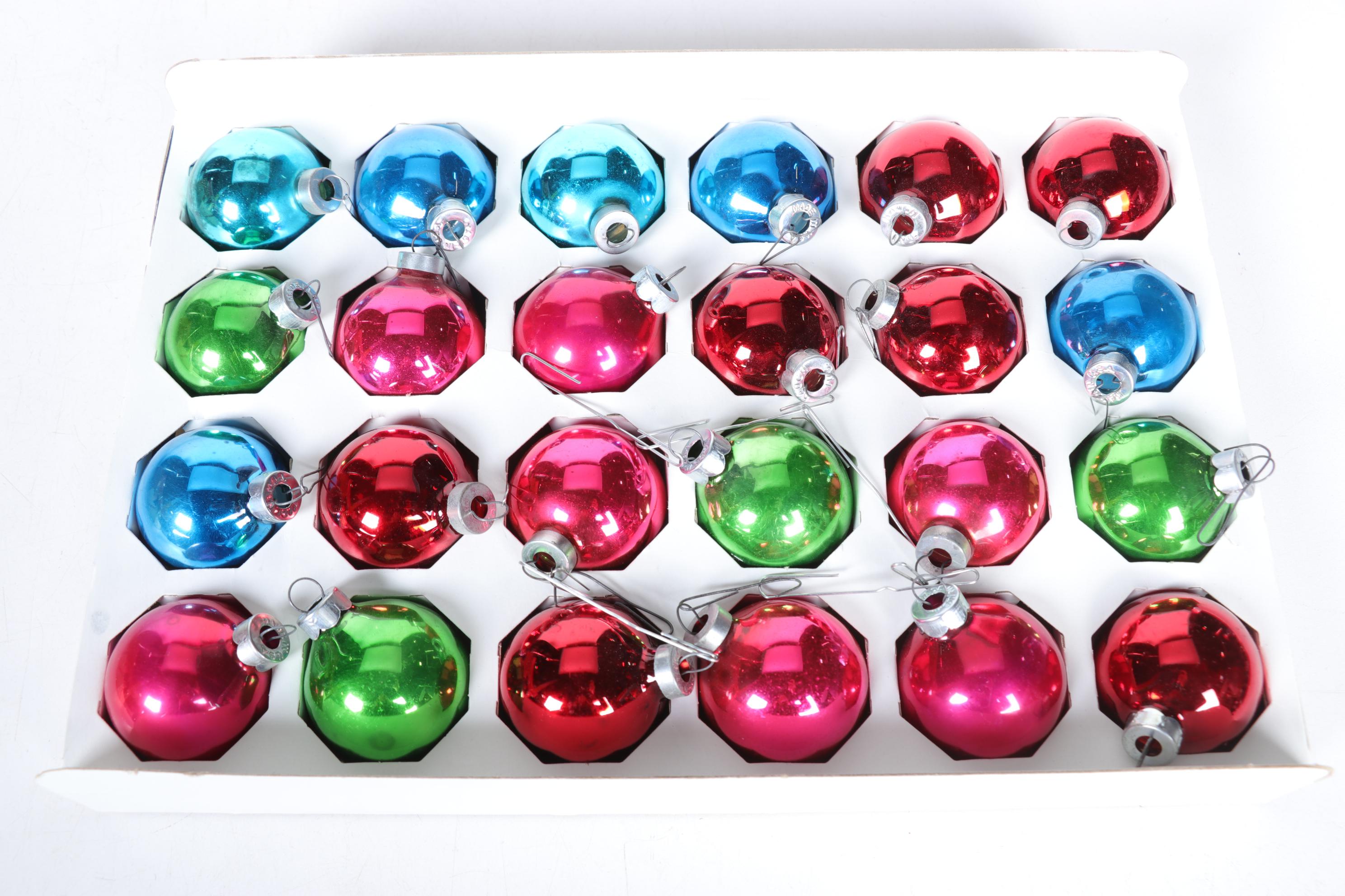 Collection of Christmas Ornaments Including Shiny Brite, Mid-20th Century