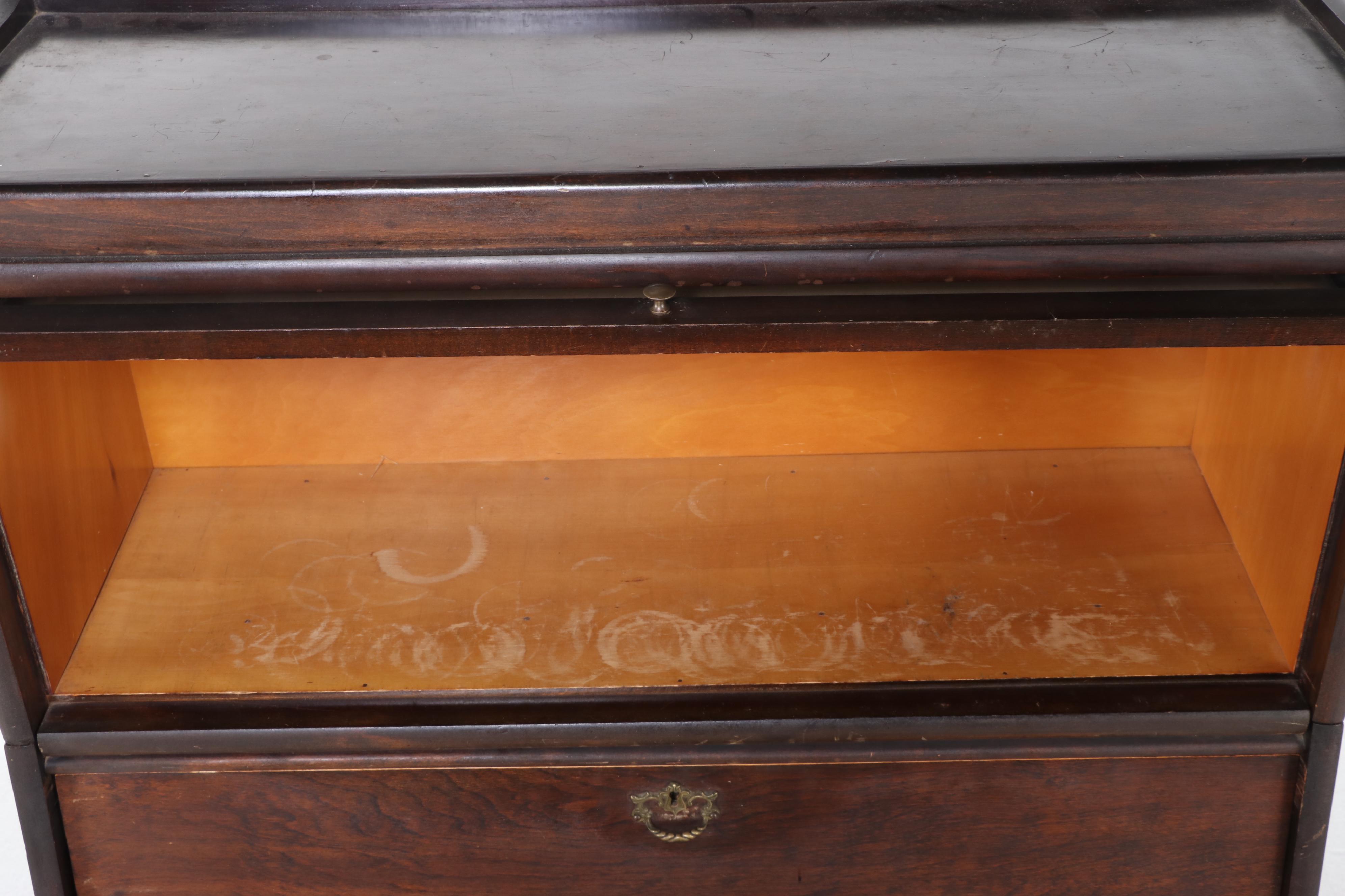 Weis Mahogany-Stained Barrister's Bookcase with Secretary, Early 20th Century
