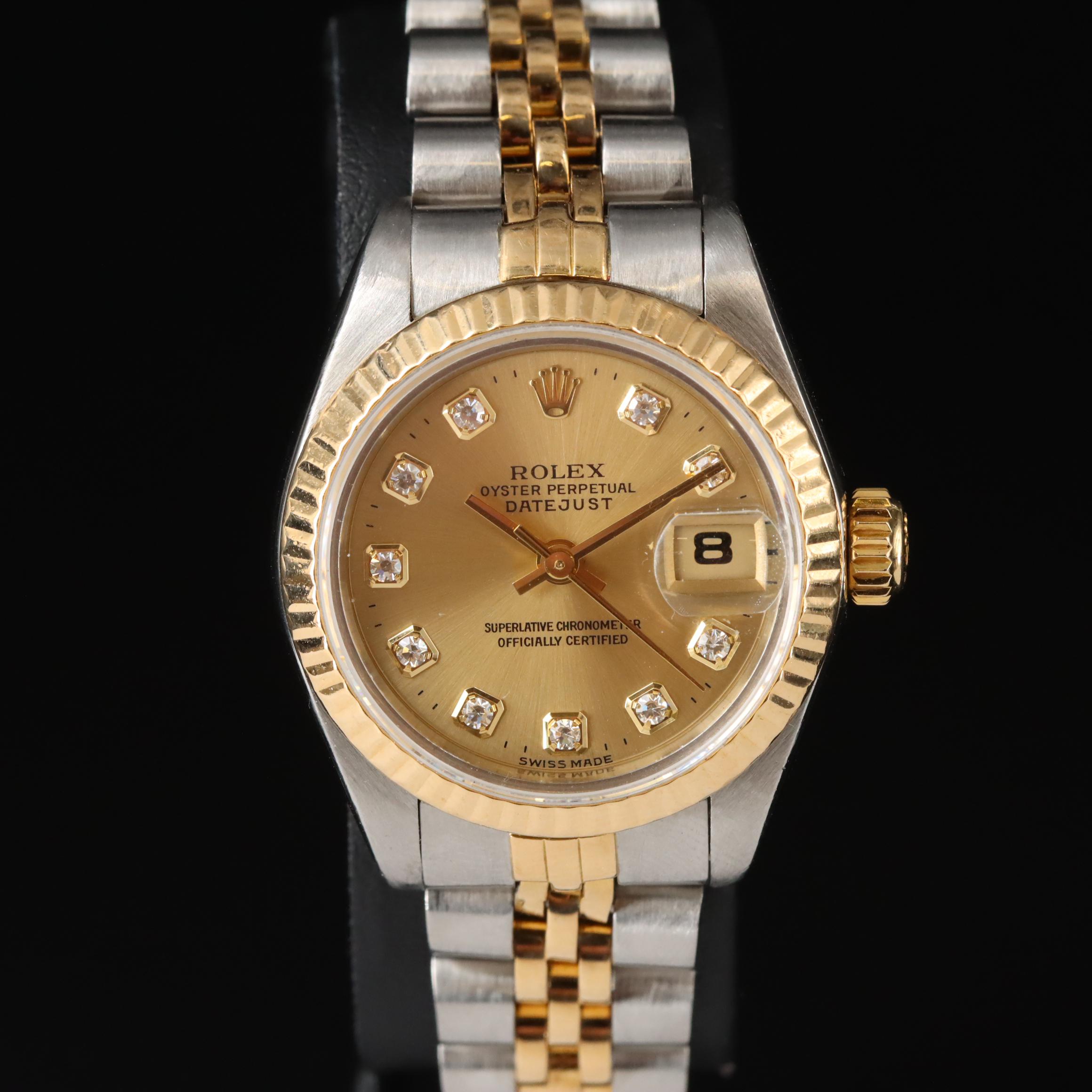 1986 Rolex Factory Diamond Dial Datejust Watch