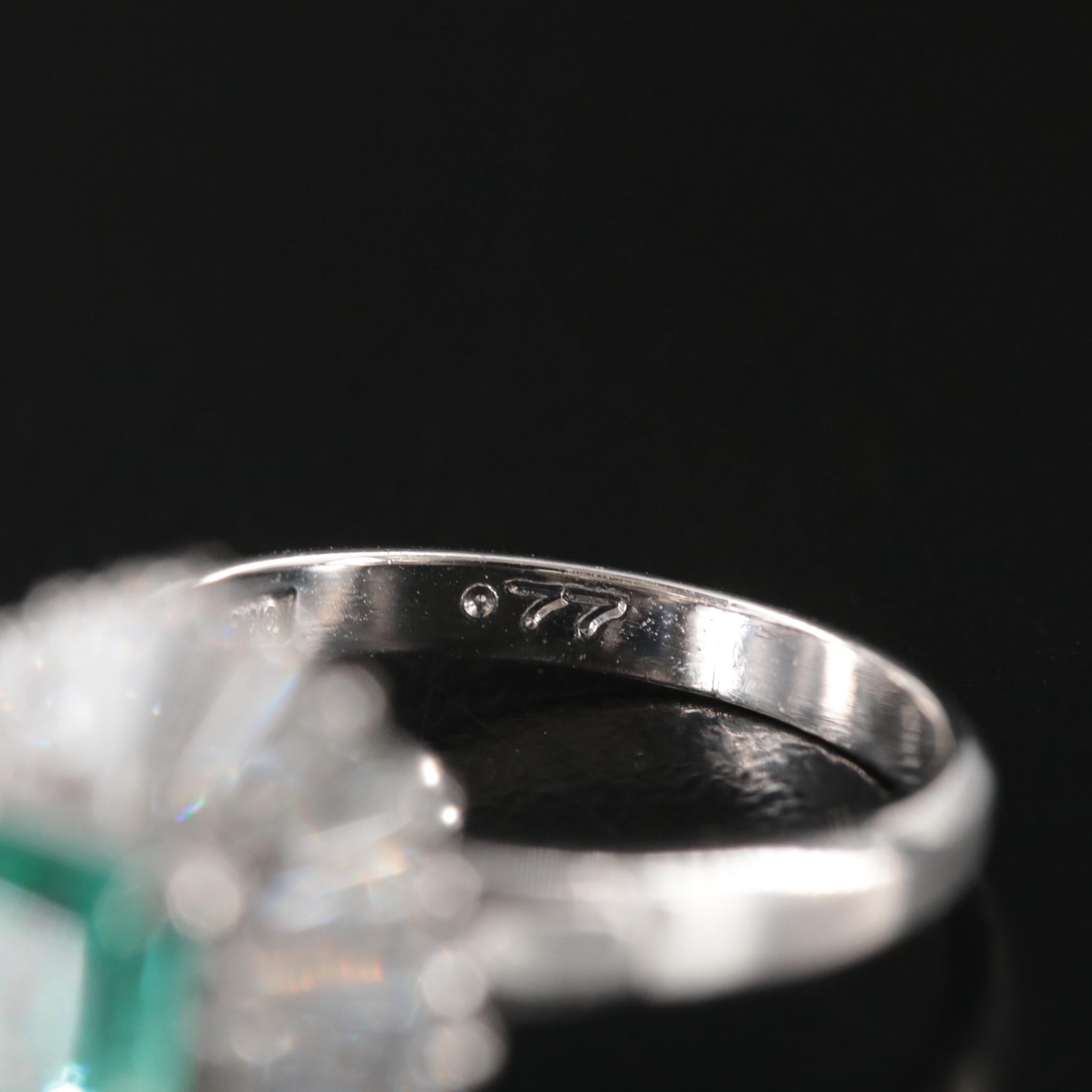 Platinum F1 Colombian Emerald and Diamond Ballerina Ring with a GIA Report