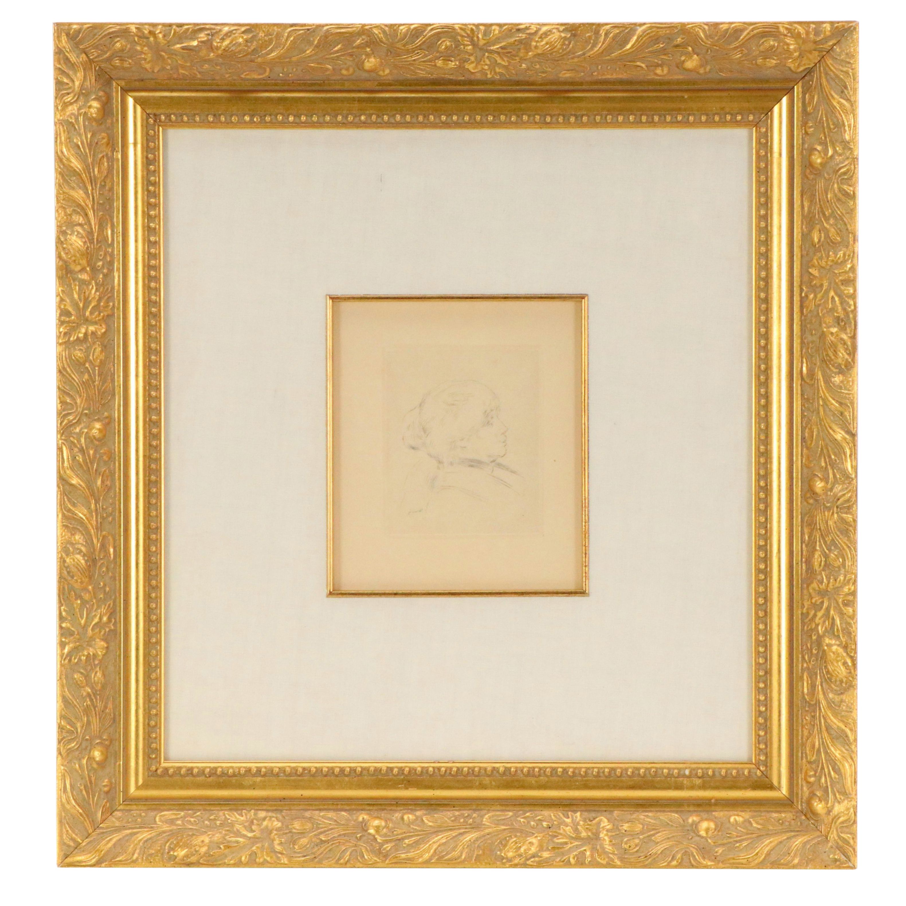 Pierre-Auguste Renoir Restrike Etching of Portrait of Berthe Morisot