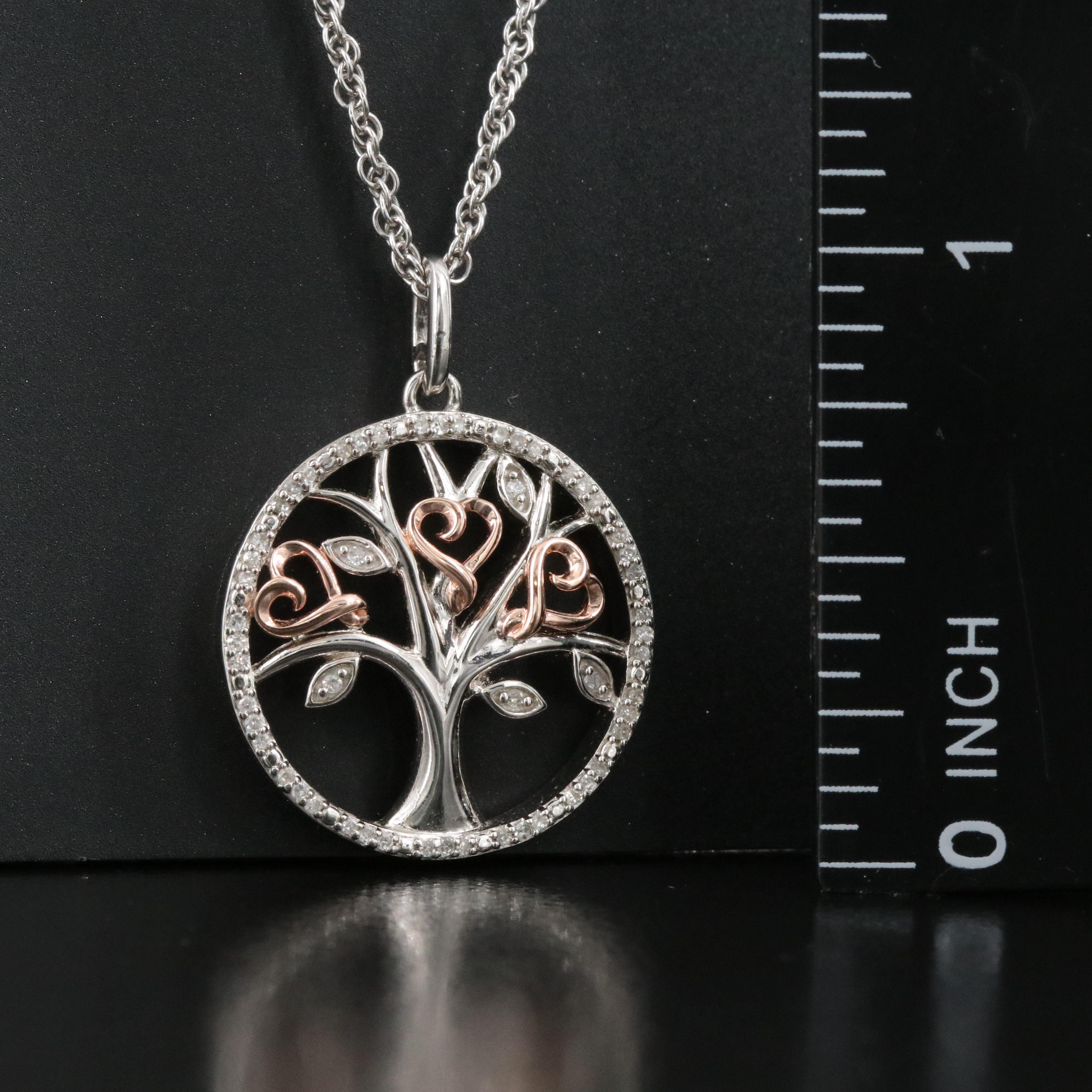 Hallmark Sterling Diamond Tree of Life Pendant Necklace