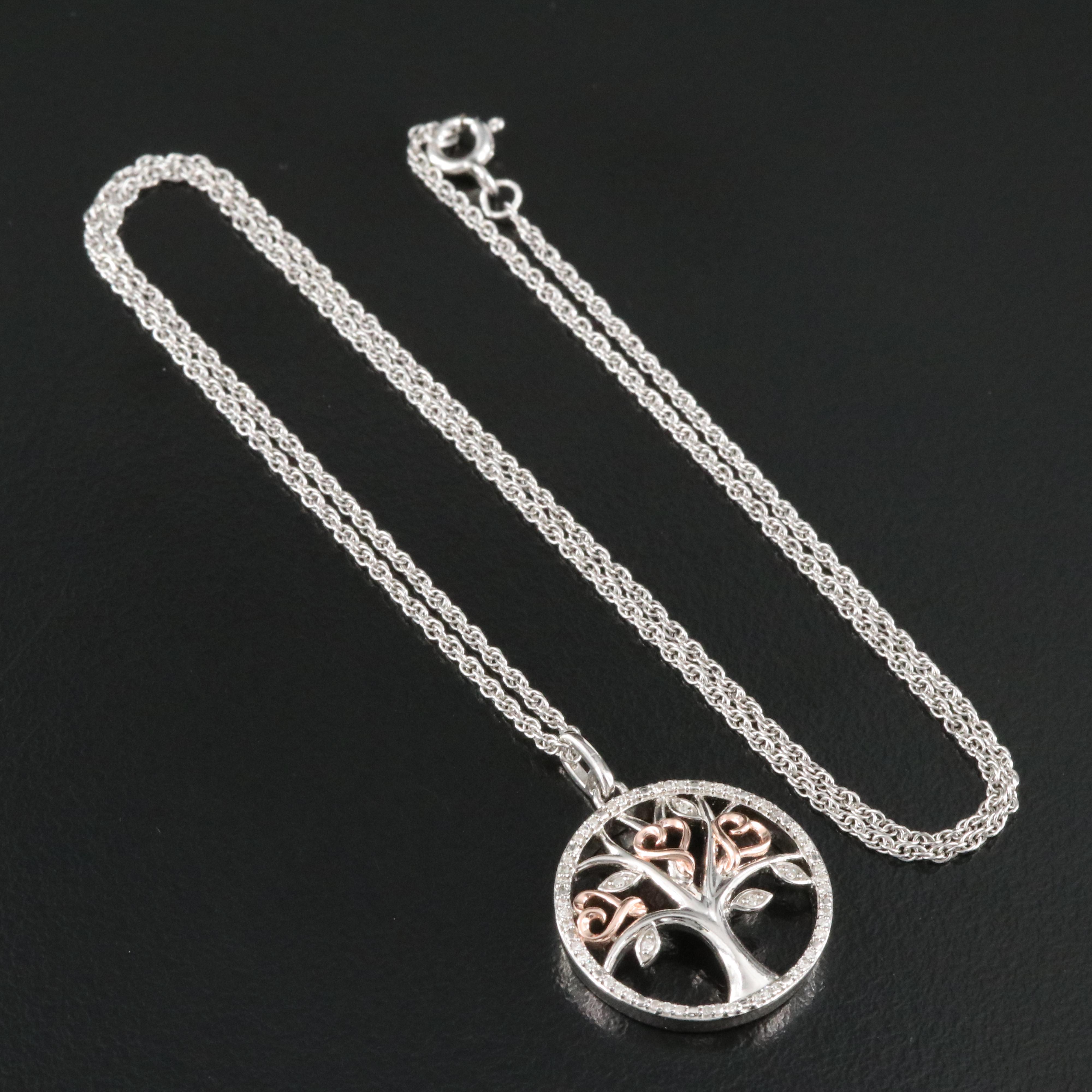 Hallmark Sterling Diamond Tree of Life Pendant Necklace