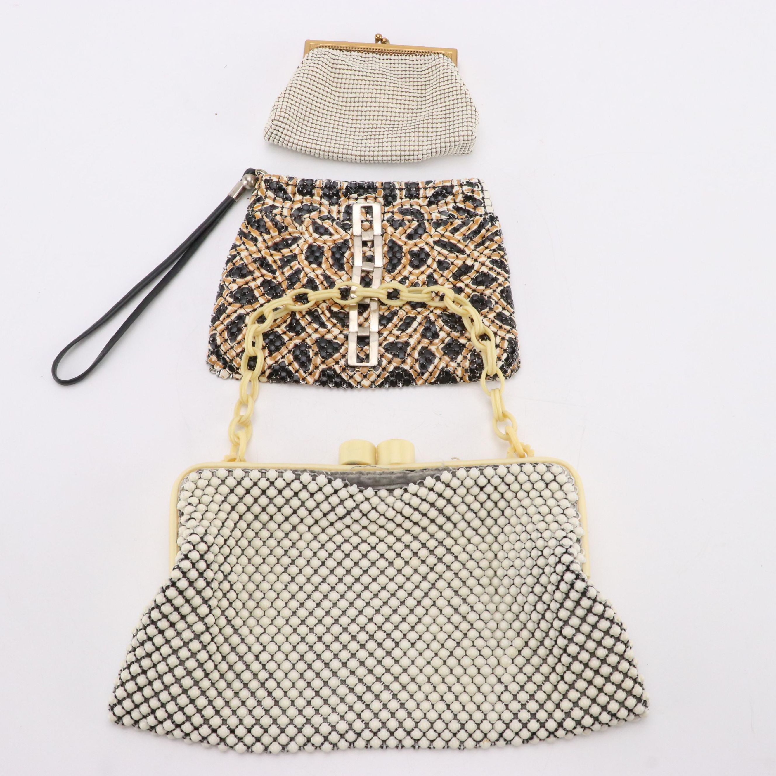 Whiting & Davis Alumesh Coin Pouch with Other Beaded Clutch and Handbag, Vintage