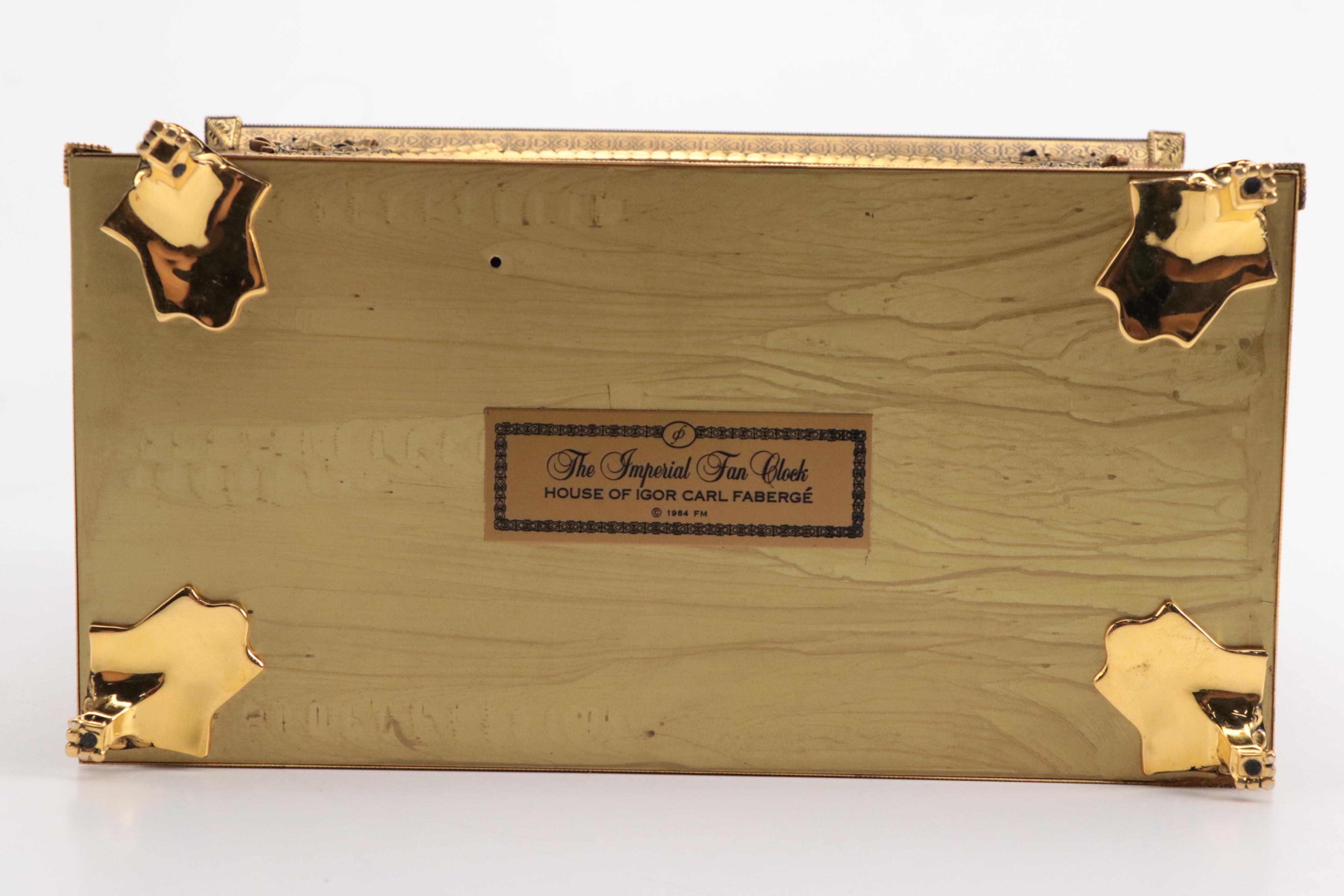 Franklin Mint House of Igor Carl Faberge "The Imperial Fan Clock"