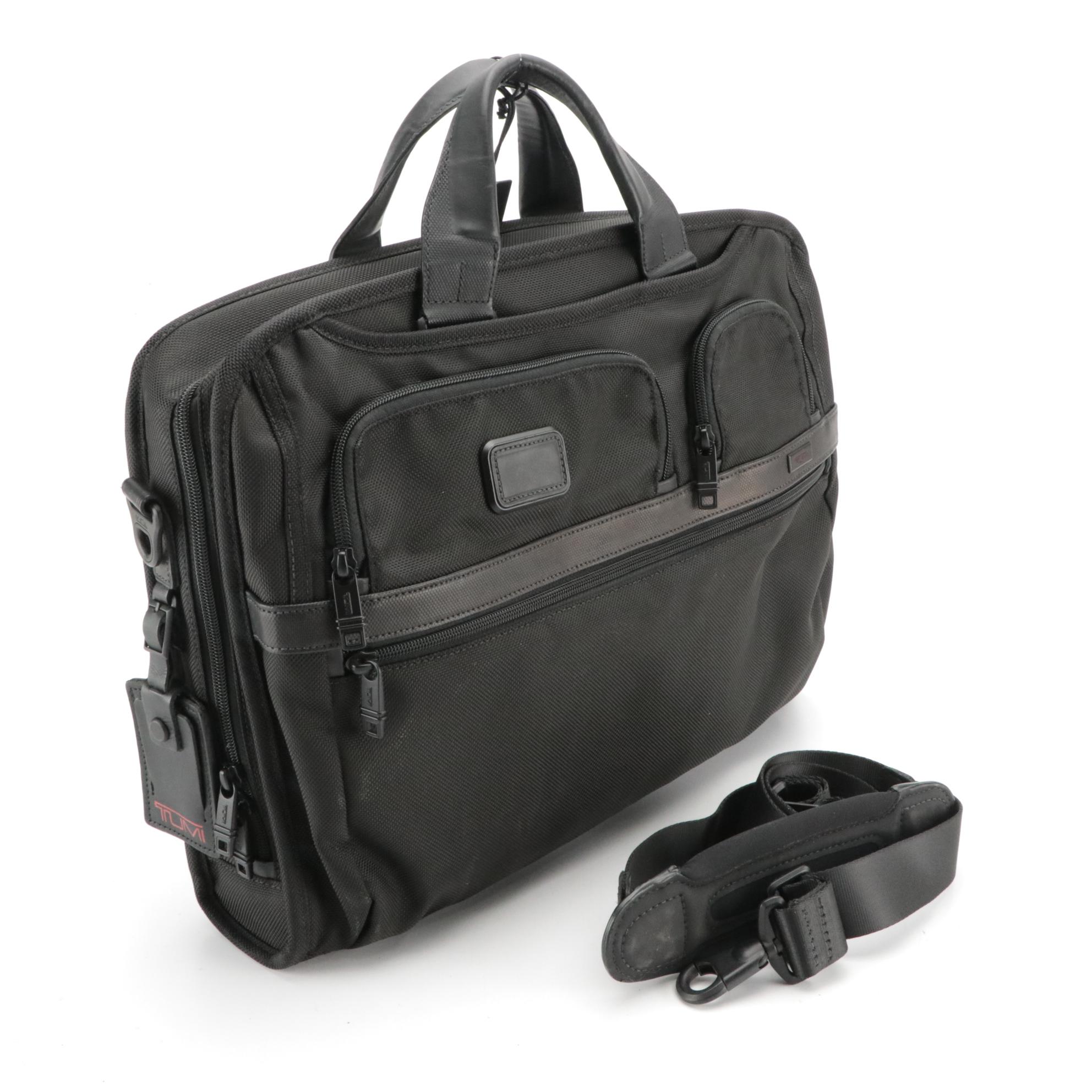 Tumi Alpha II Expandable Organizer Laptop Briefcase Bag in Black