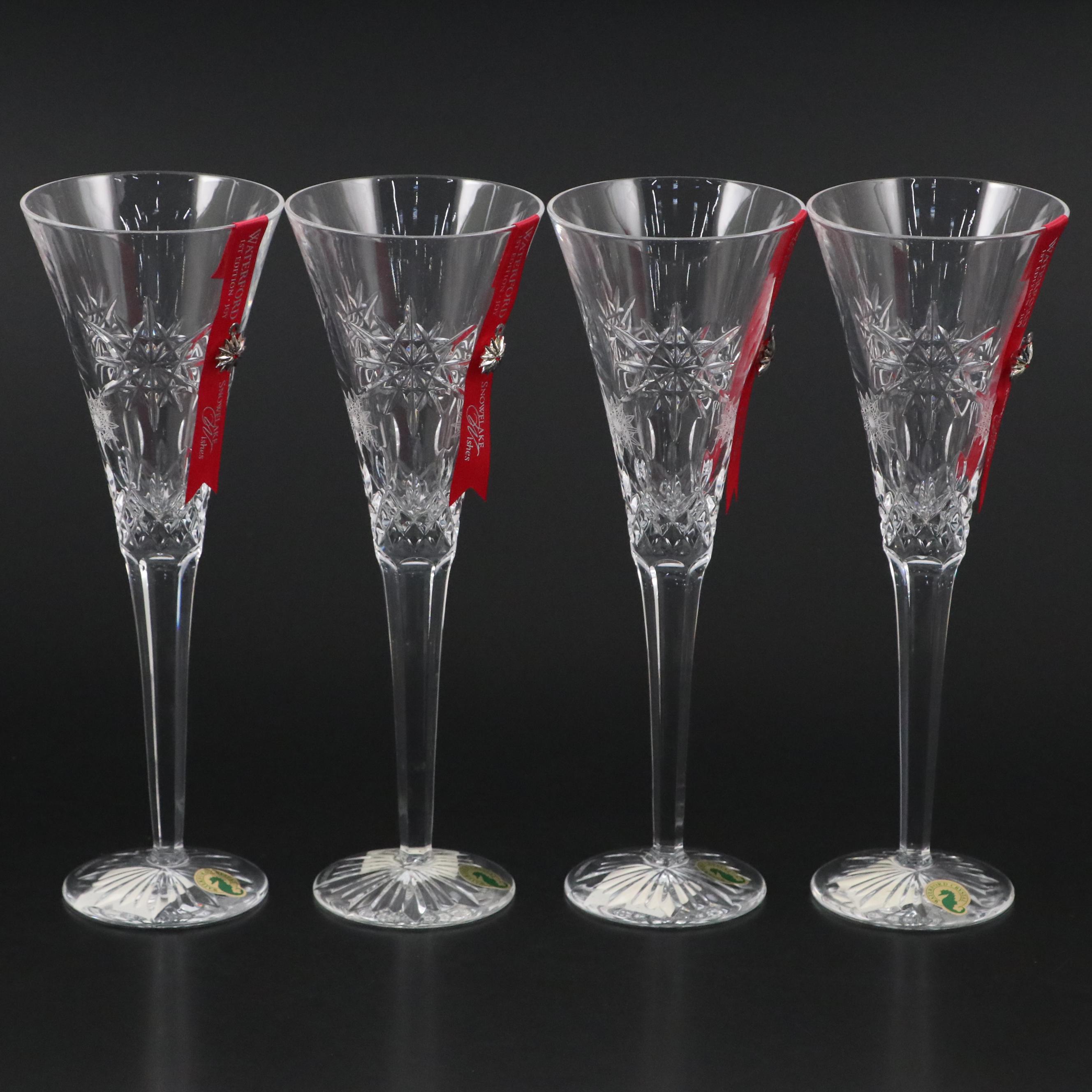 Waterford Crystal Snowflake Wishes "Snowflake Joy" Toasting Flutes