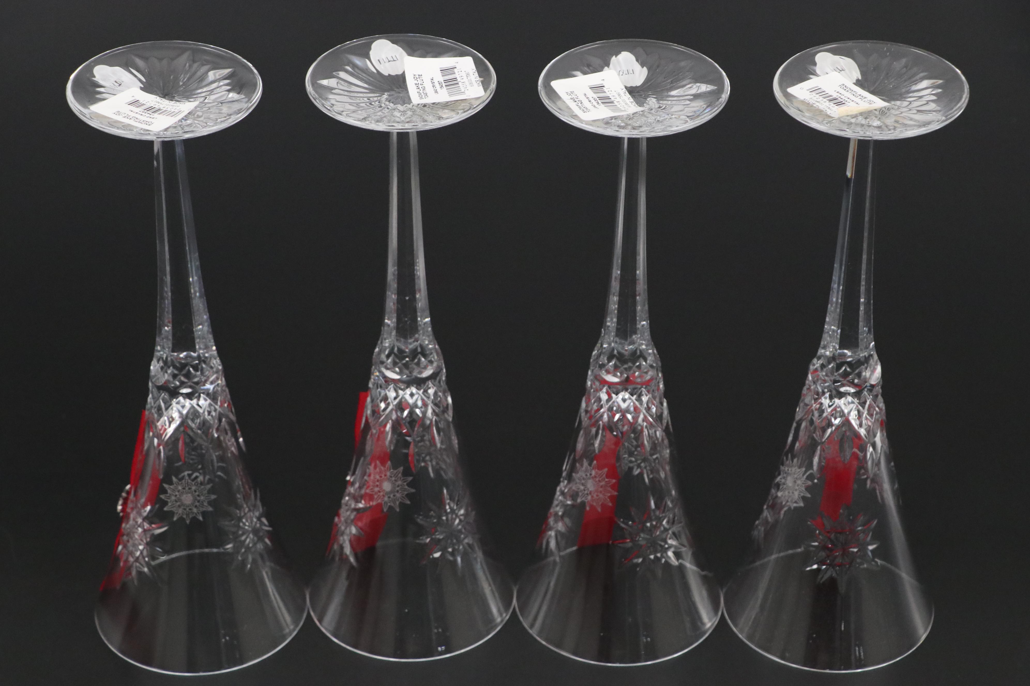 Waterford Crystal Snowflake Wishes "Snowflake Joy" Toasting Flutes