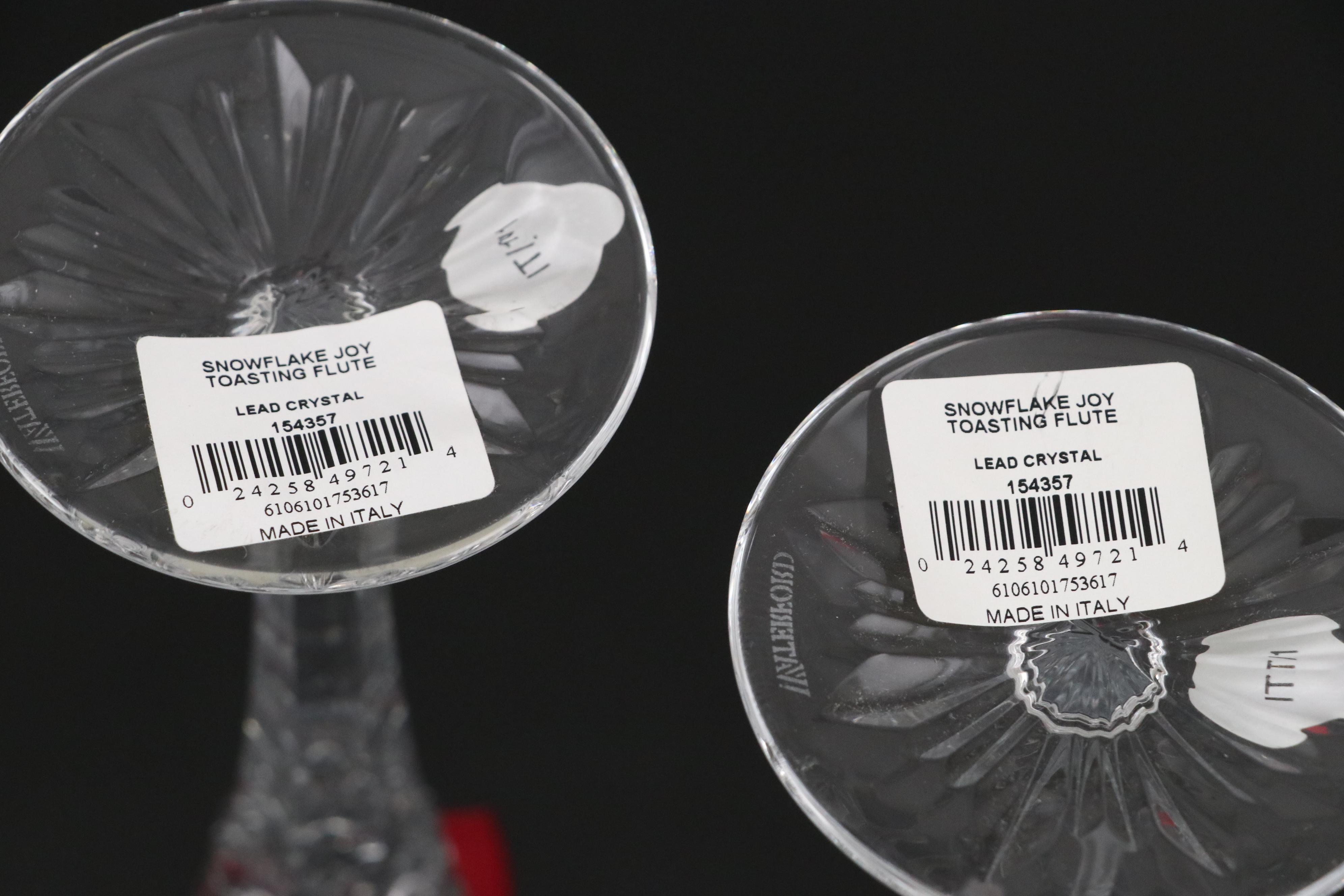 Waterford Crystal Snowflake Wishes "Snowflake Joy" Toasting Flutes