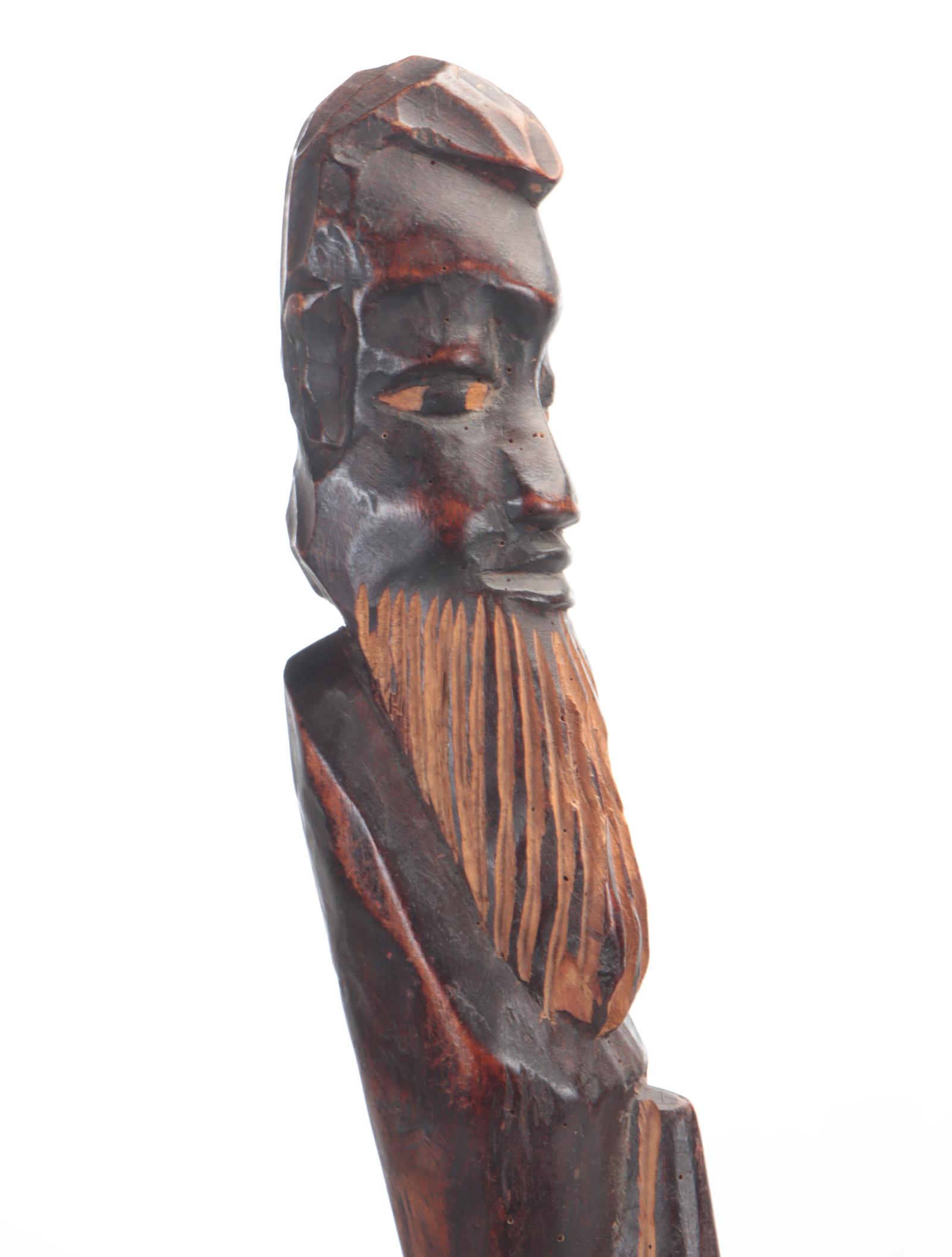 Carved Wood and Other Walking Sticks and Canes Featuring Abalone