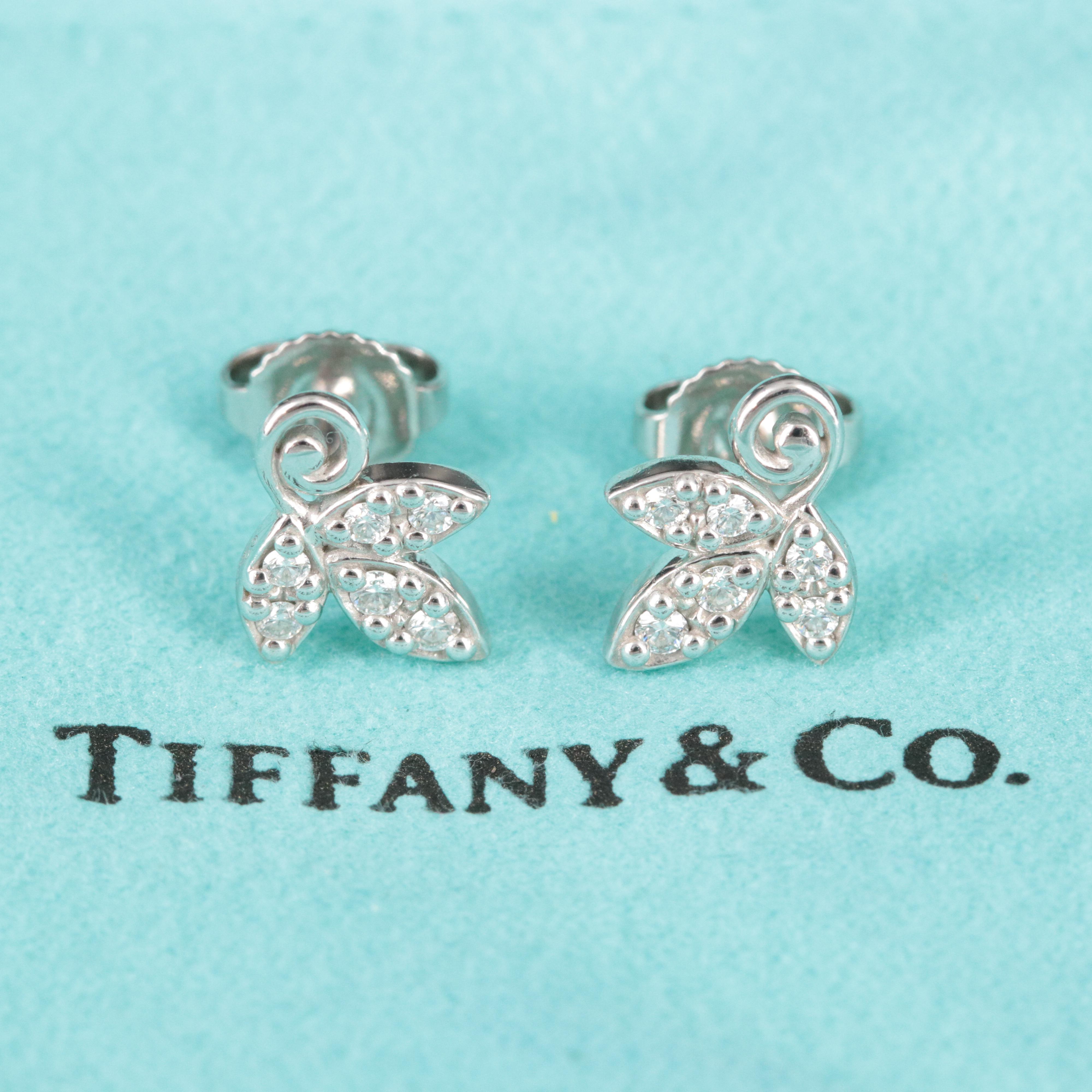 Paloma Picasso for Tiffany & Co. 18K and Diamond Olive Leaf Earrings