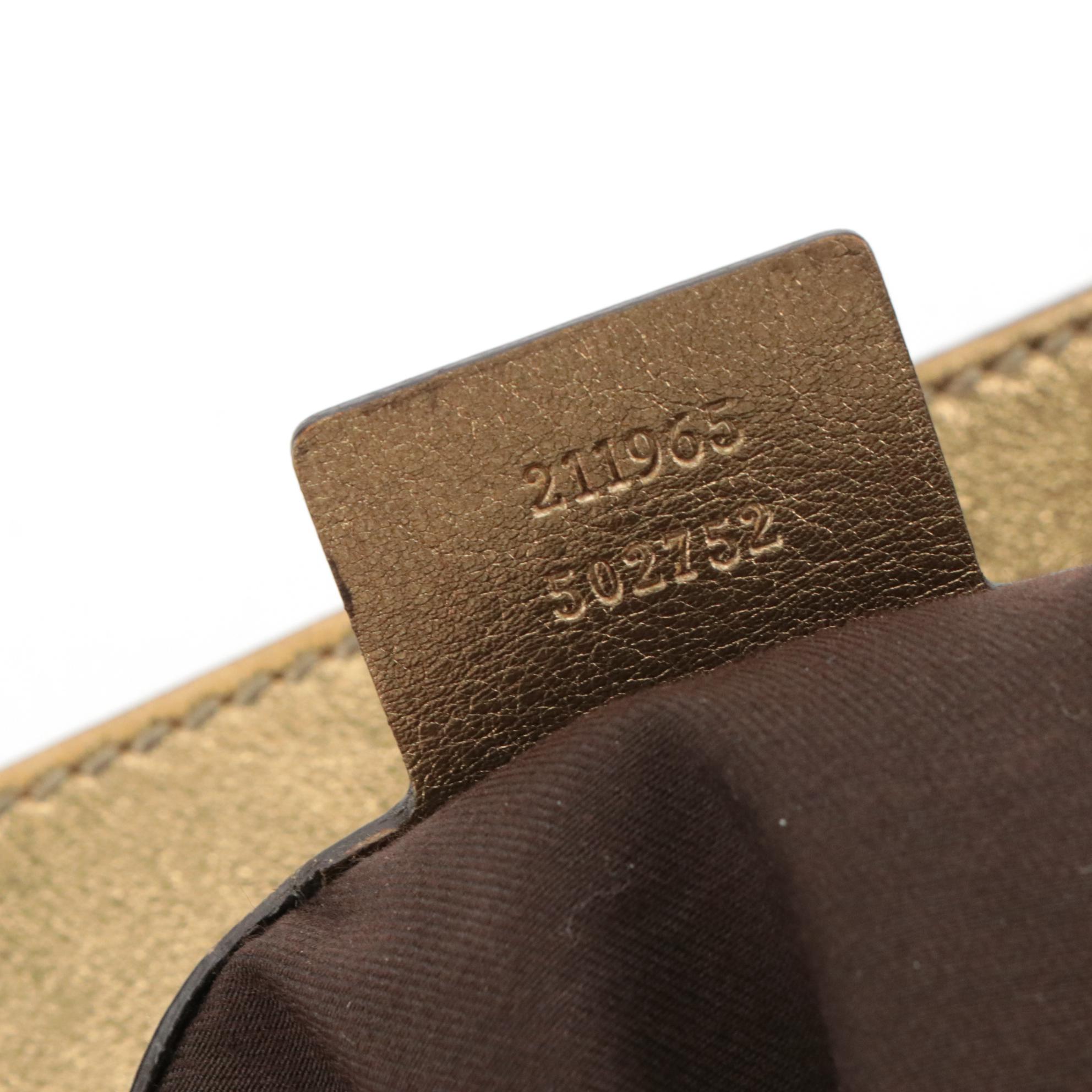 Gucci GG Signature and Studded Metallic Leather Babouska Hobo Bag with Tassel