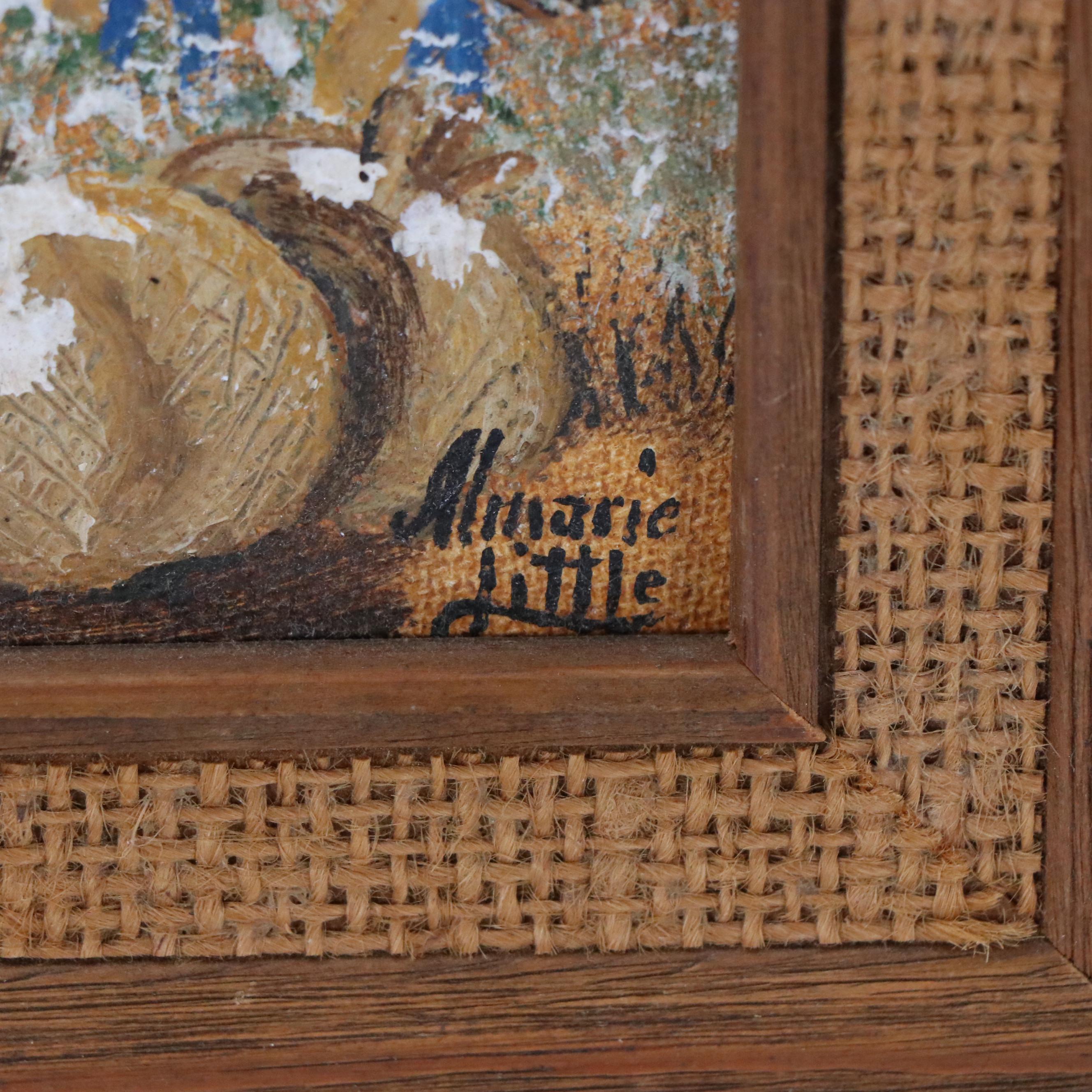 Almarie Pittman Little Folk Art Oil Painting, Mid 20th Century